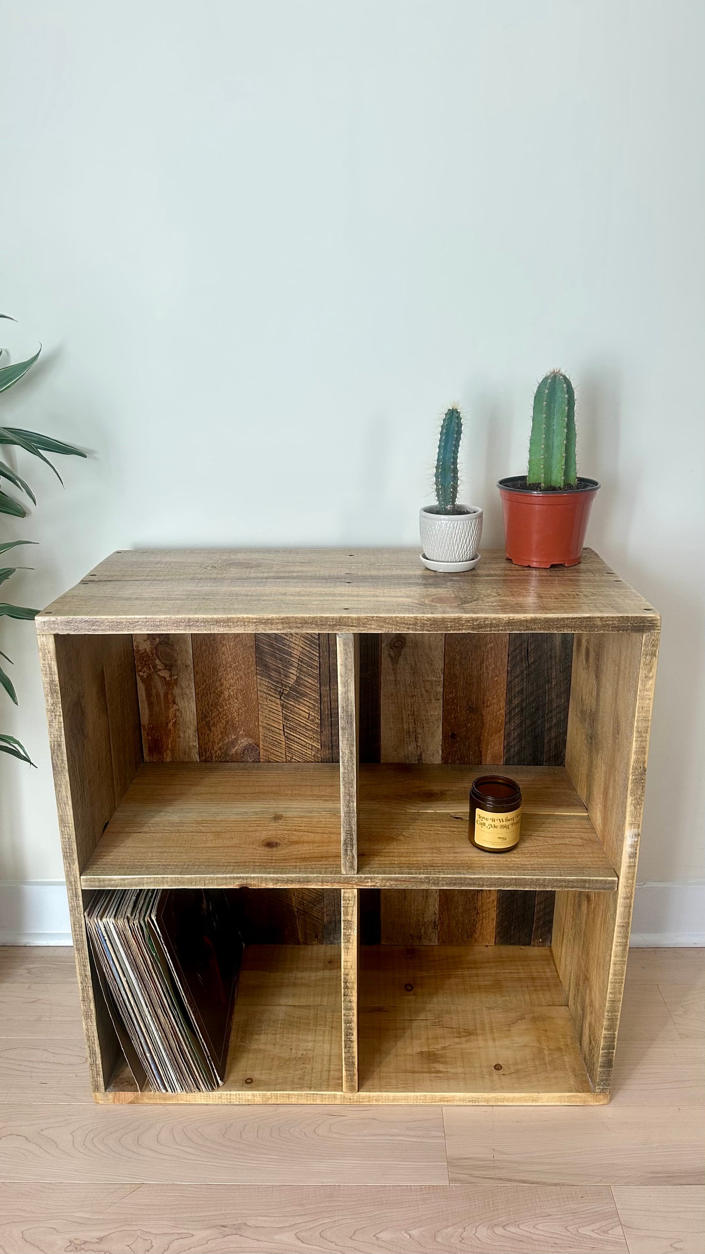 30” L Rustic Wood Cube Table