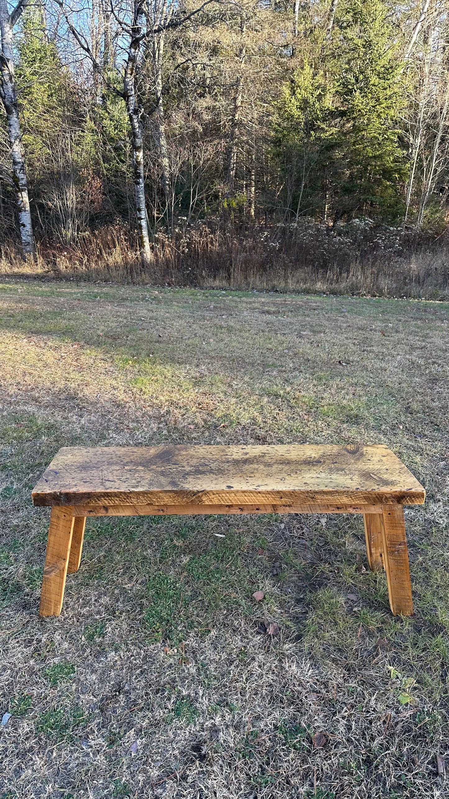 4’ Rustic Reclaimed Wood Minimalist Bench