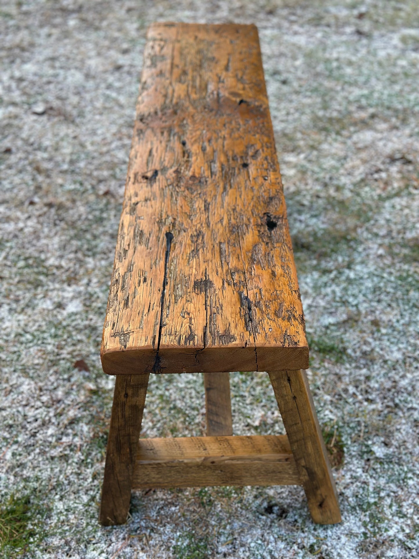 3.5’ Rustic Reclaimed Wood Minimalist Bench