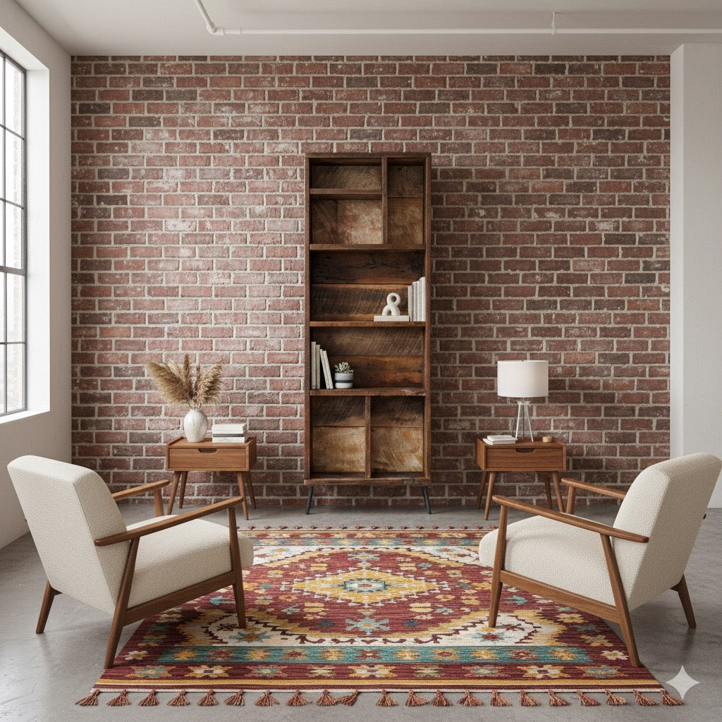 6’ H Rustic Wood Bookcase - Pin Legs