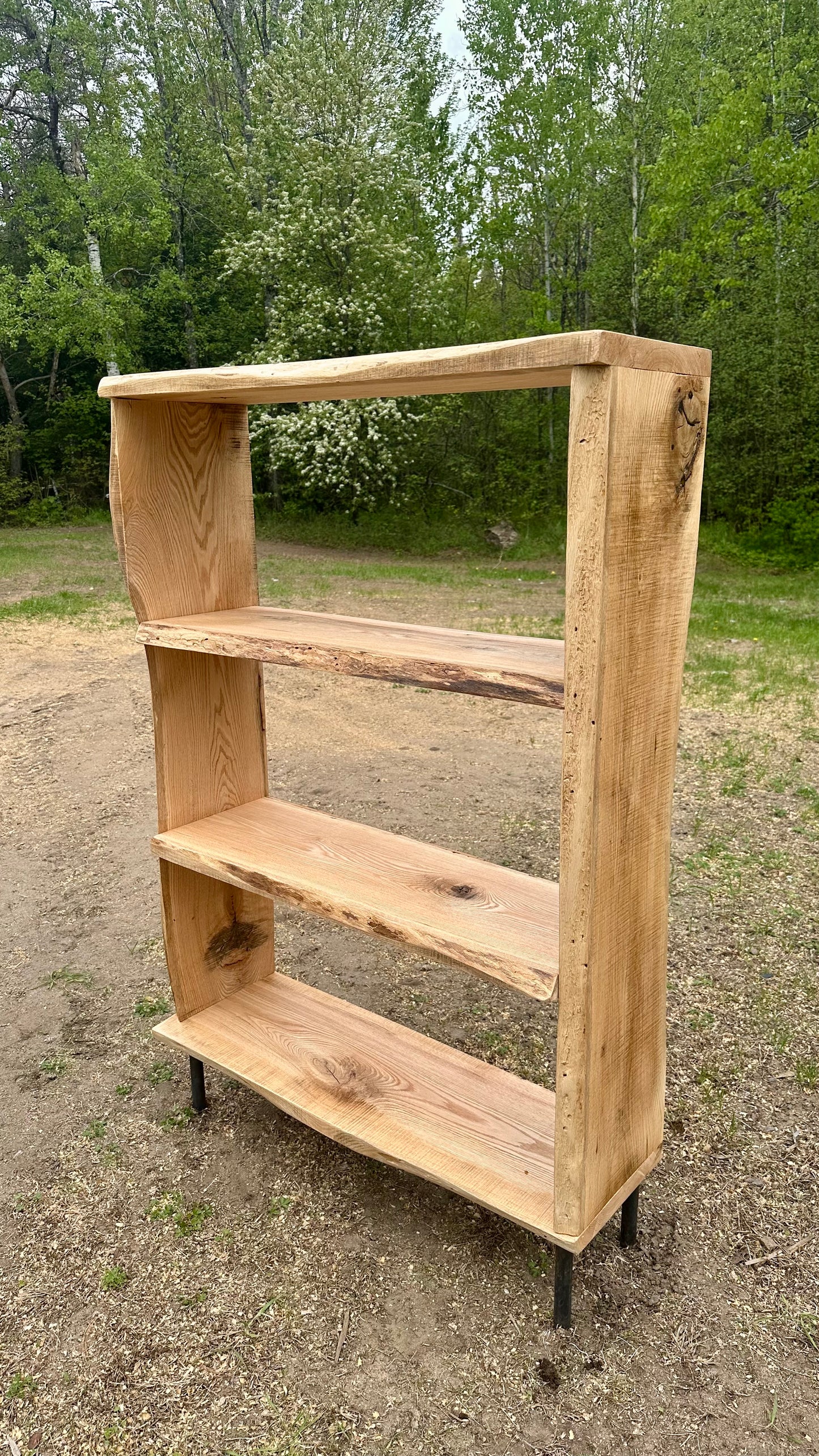 4 1/2' H Rustic Live Edge Oak Bookcase