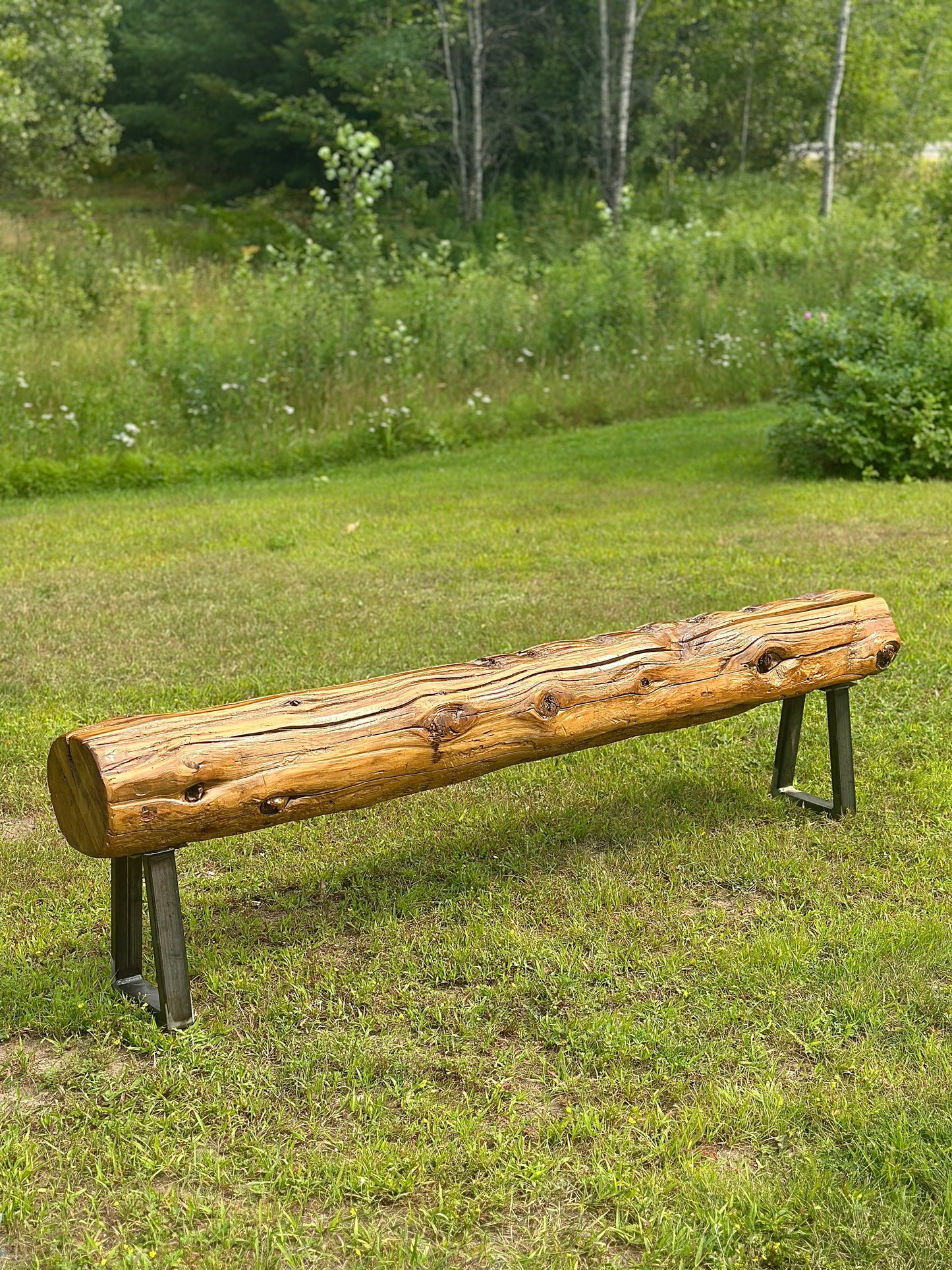 6’ L Rustic Reclaimed Cedar Wood Beam Bench