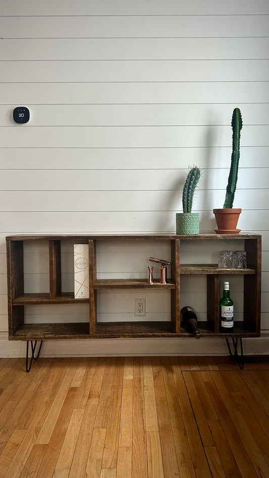 5’ L Rustic Wood Console / Sofa Table on Hairpins