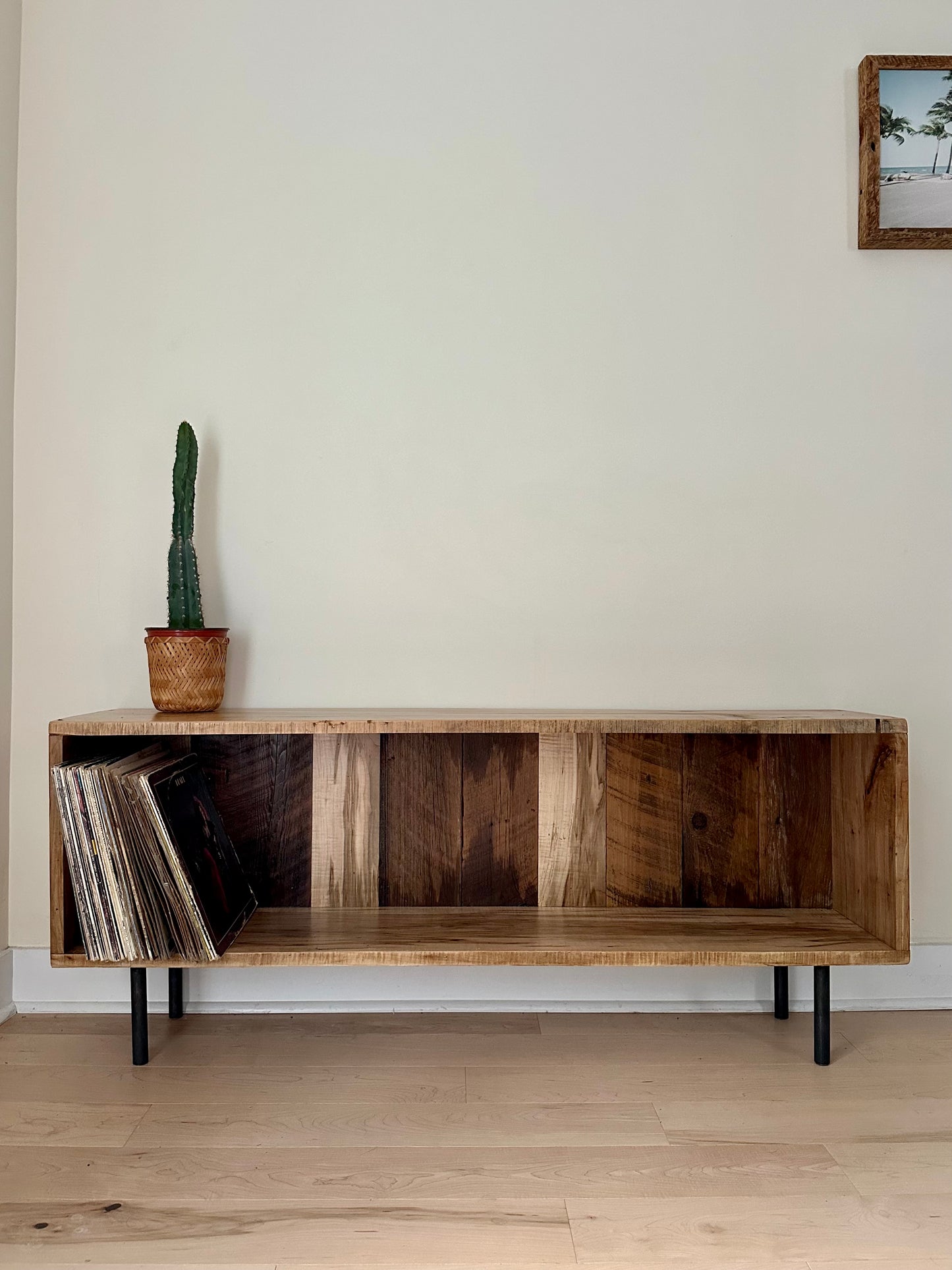 4.5' Rustic Reclaimed Wood Media Table