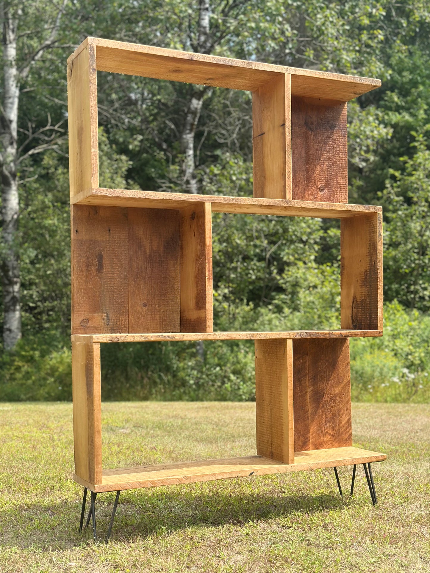 Rustic Reclaimed Wood Bookcase / Shelf on Hairpin Legs