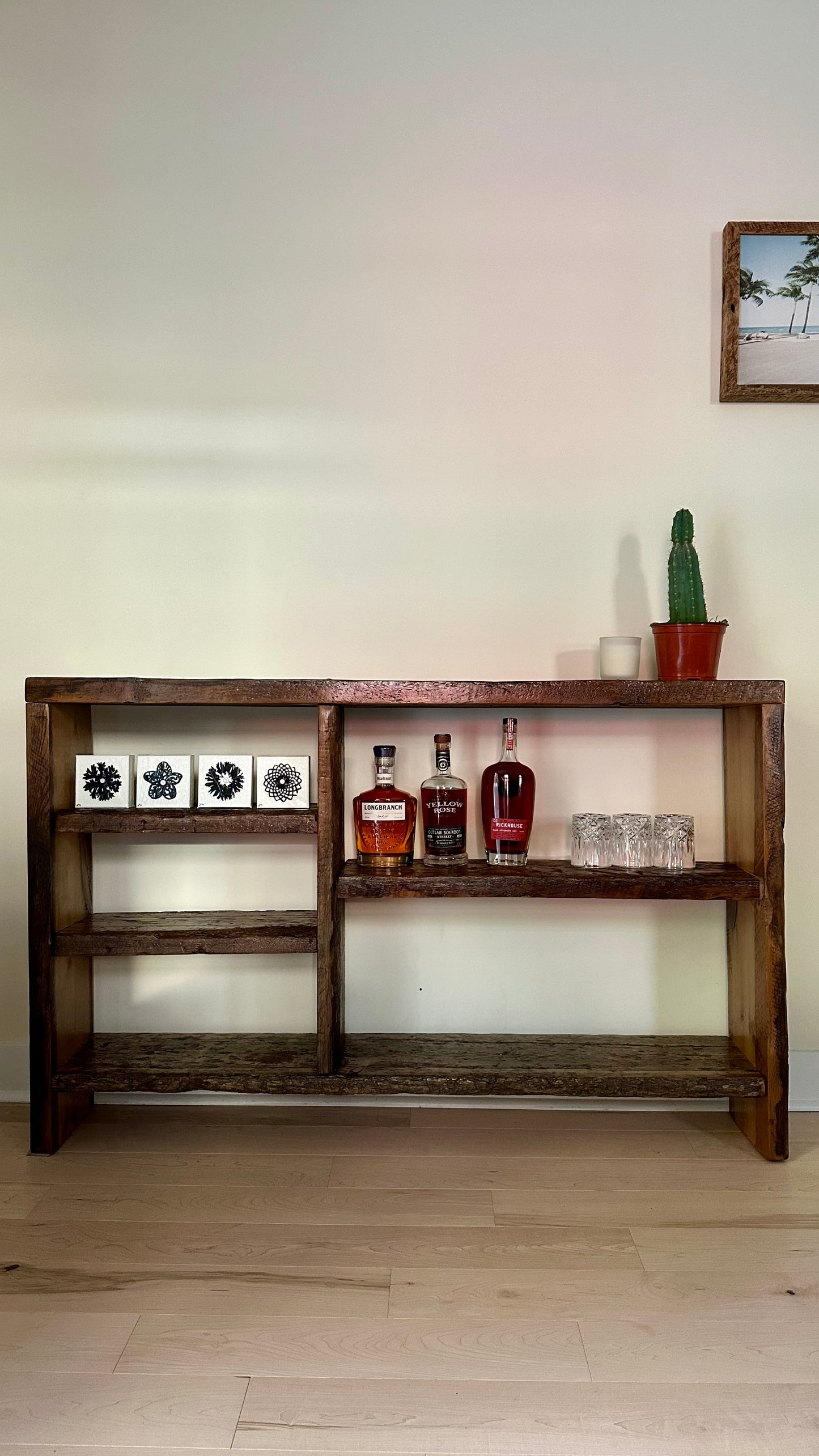 4.5’ Rustic Reclaimed Wood Console Table