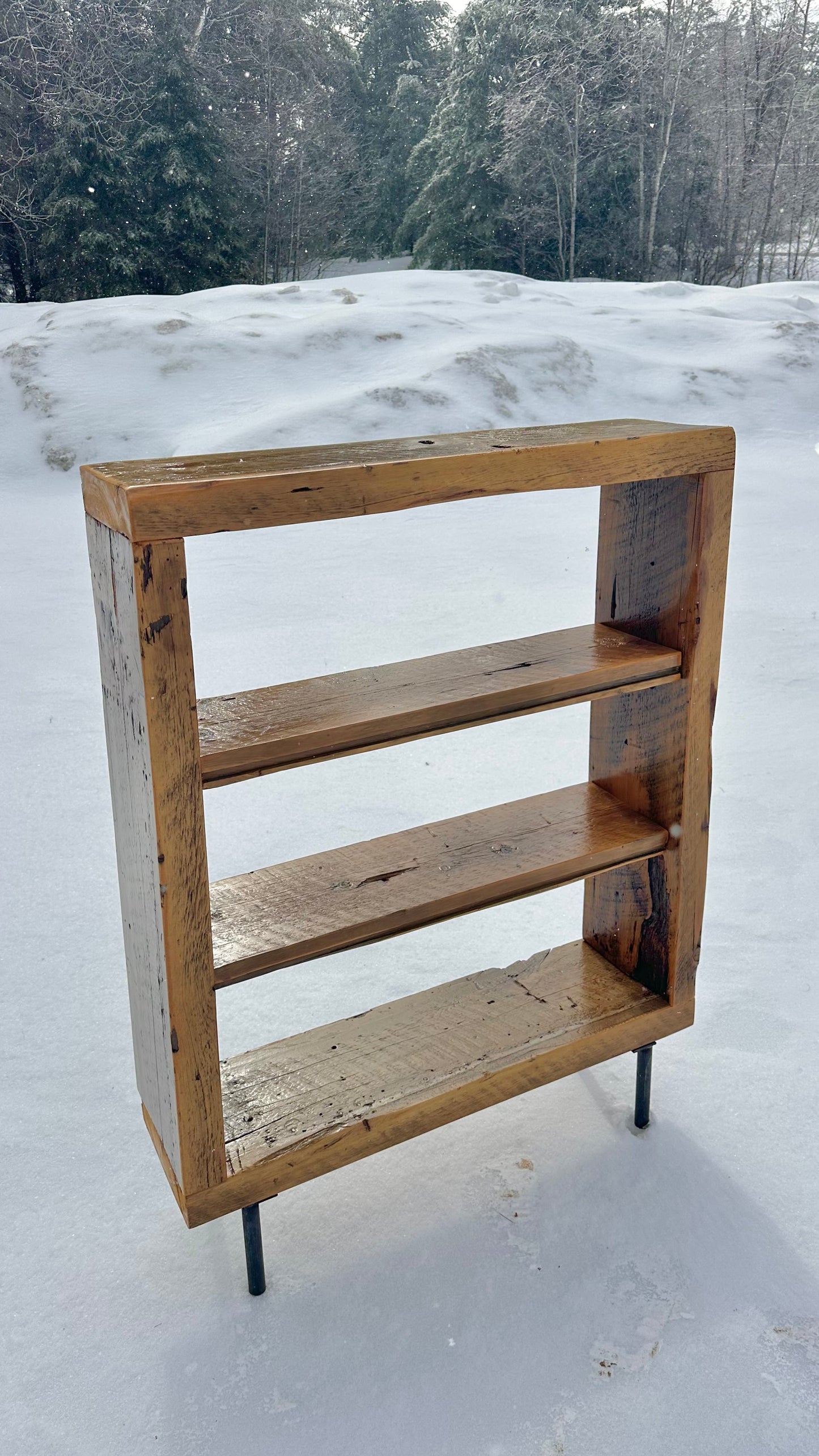 Rustic Wood + Steel Bookcase