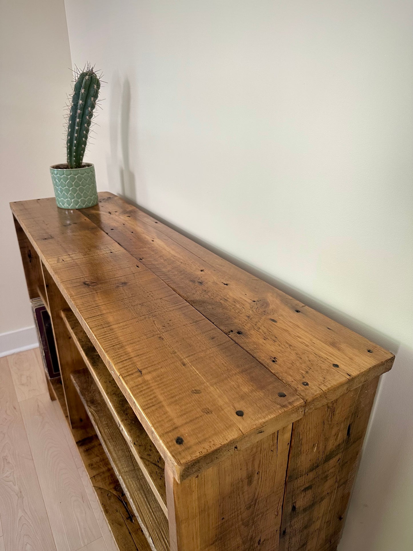 4’ L Rustic Reclaimed Wood Console / Media Table