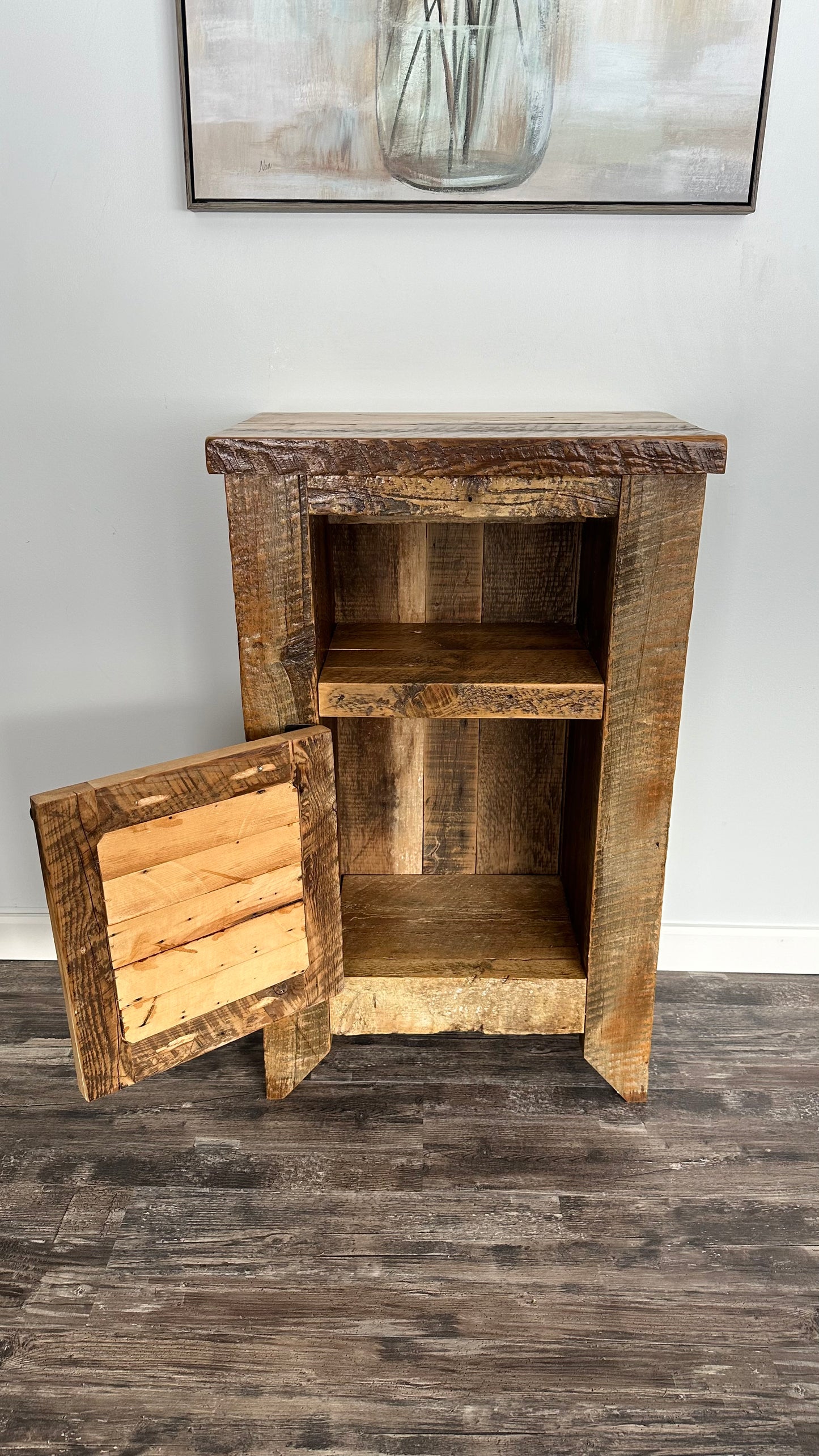 Rustic Reclaimed Wood Medieval Inspired Cabinet