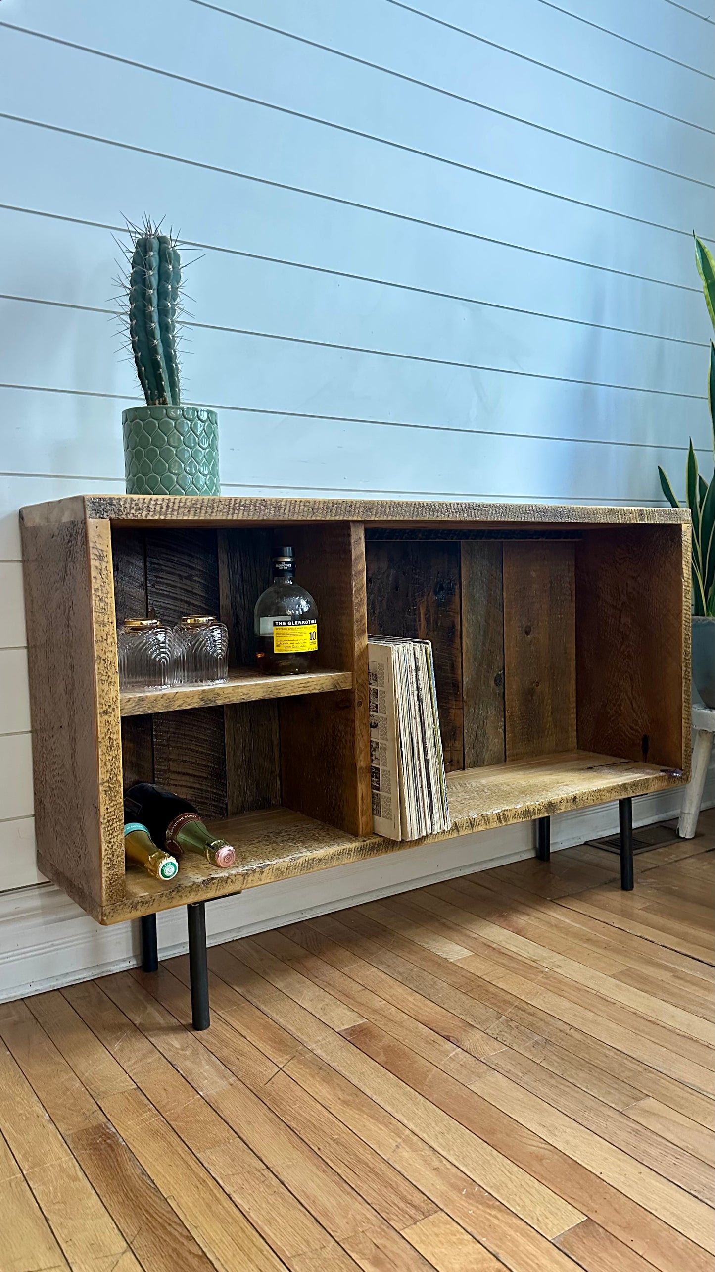 4’ L Rustic Wood Media / Console Table