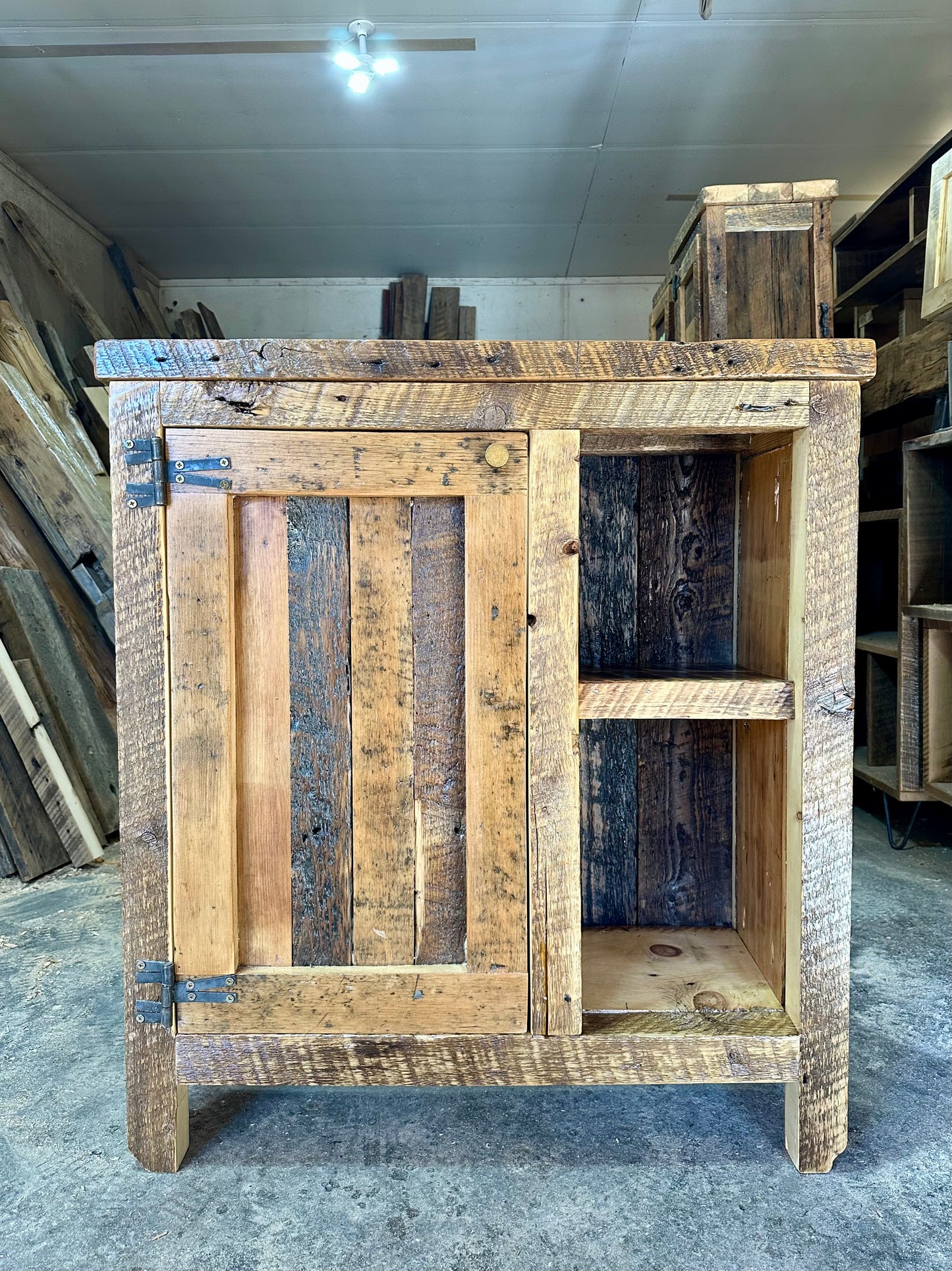 3’ L Rustic Reclaimed Wood Cabinet