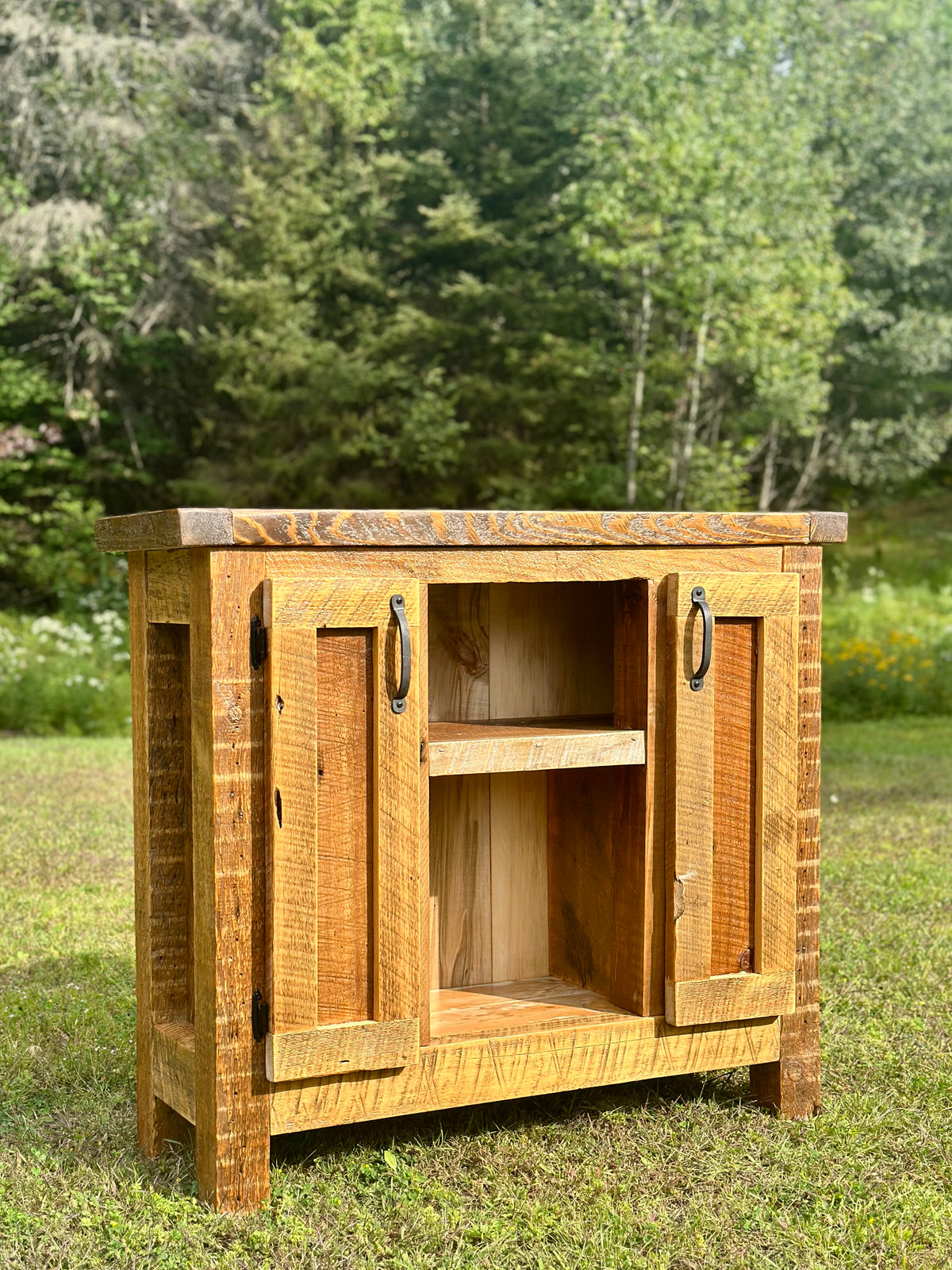 3.5' L Rustic Wood Cabinet