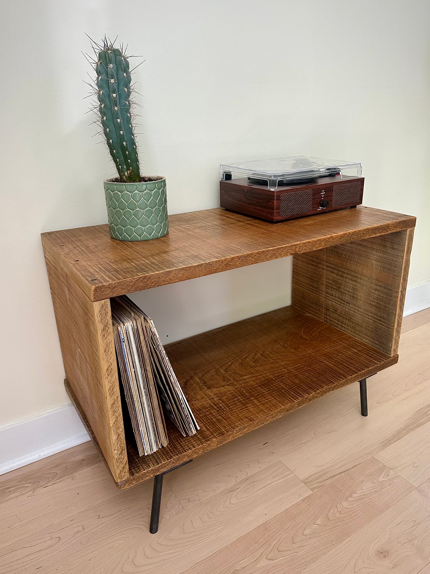 32” L Rustic Wood Minimalist Media / Side Table