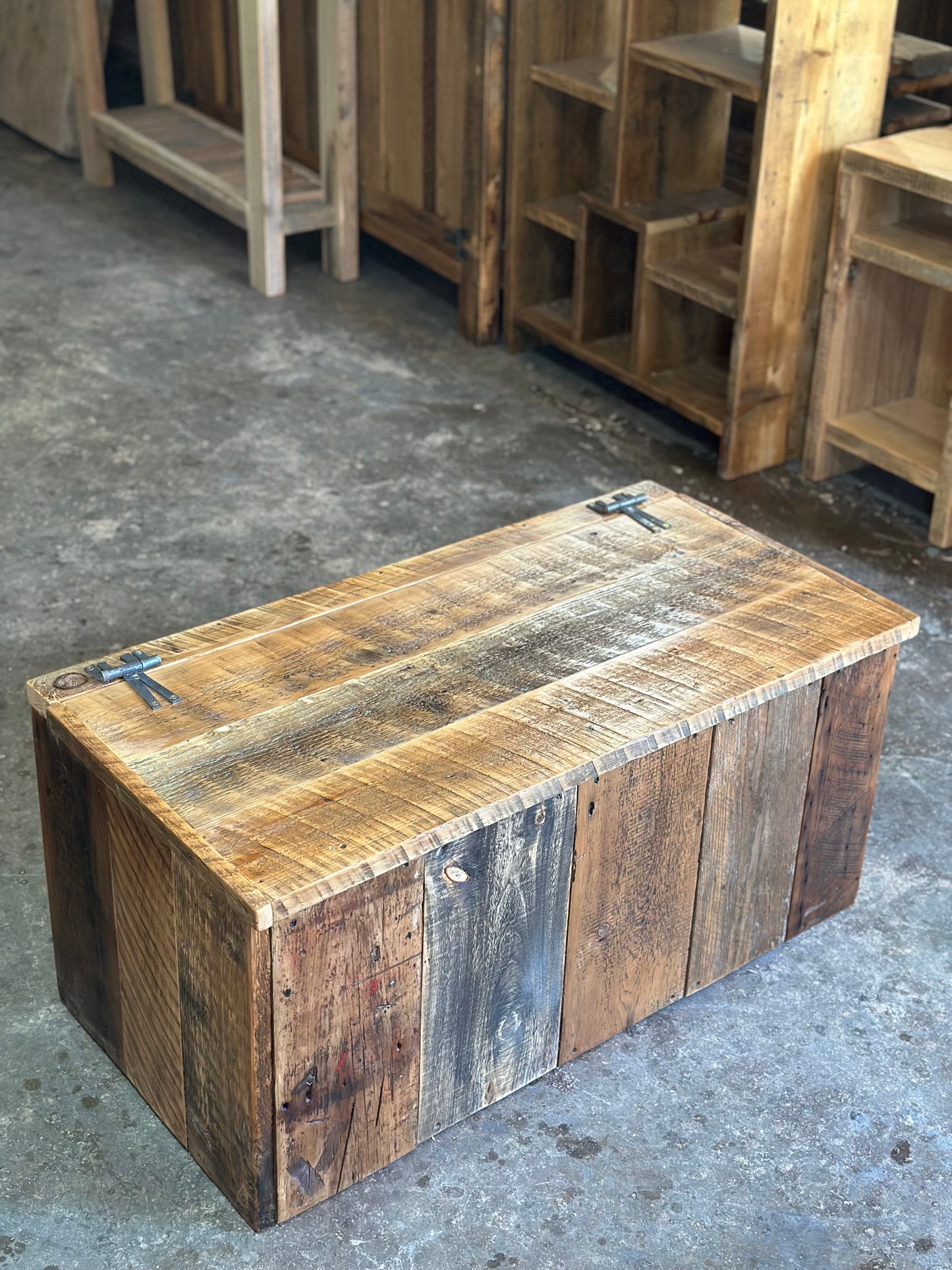 Rustic Wood Storage Chest / Coffee Table