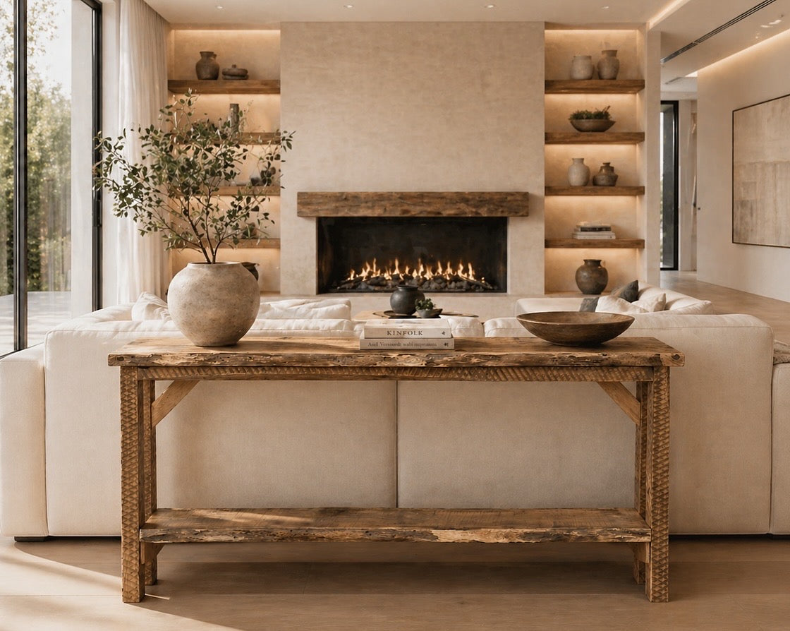 6' L Rustic Live Edge Wood Table