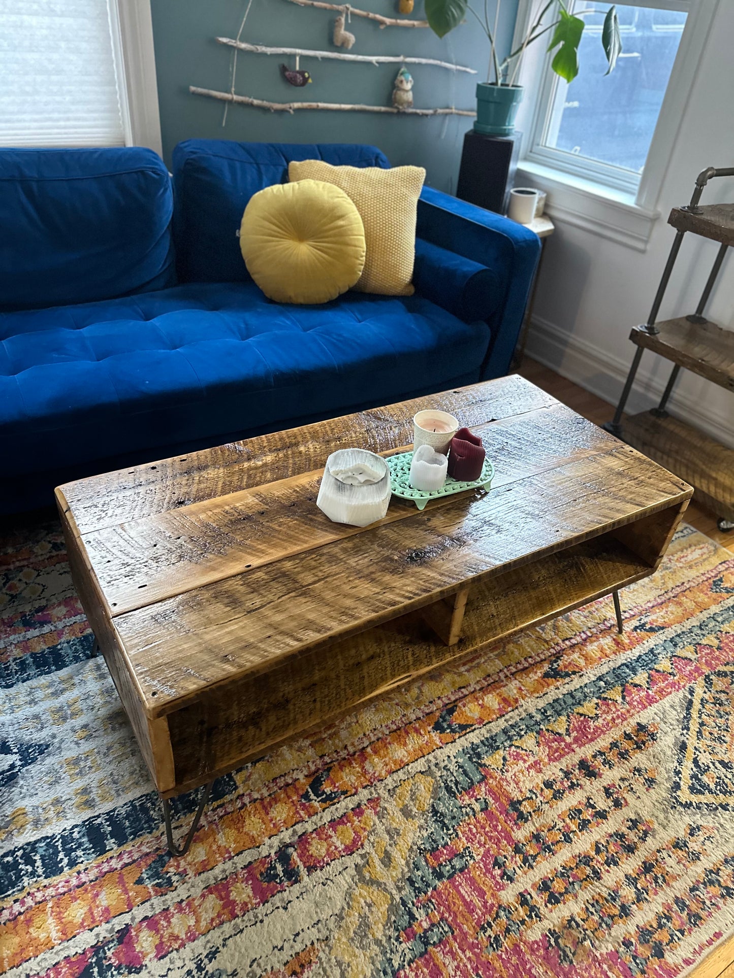 Retro Inspired / MCM Rustic Wood Coffee Table