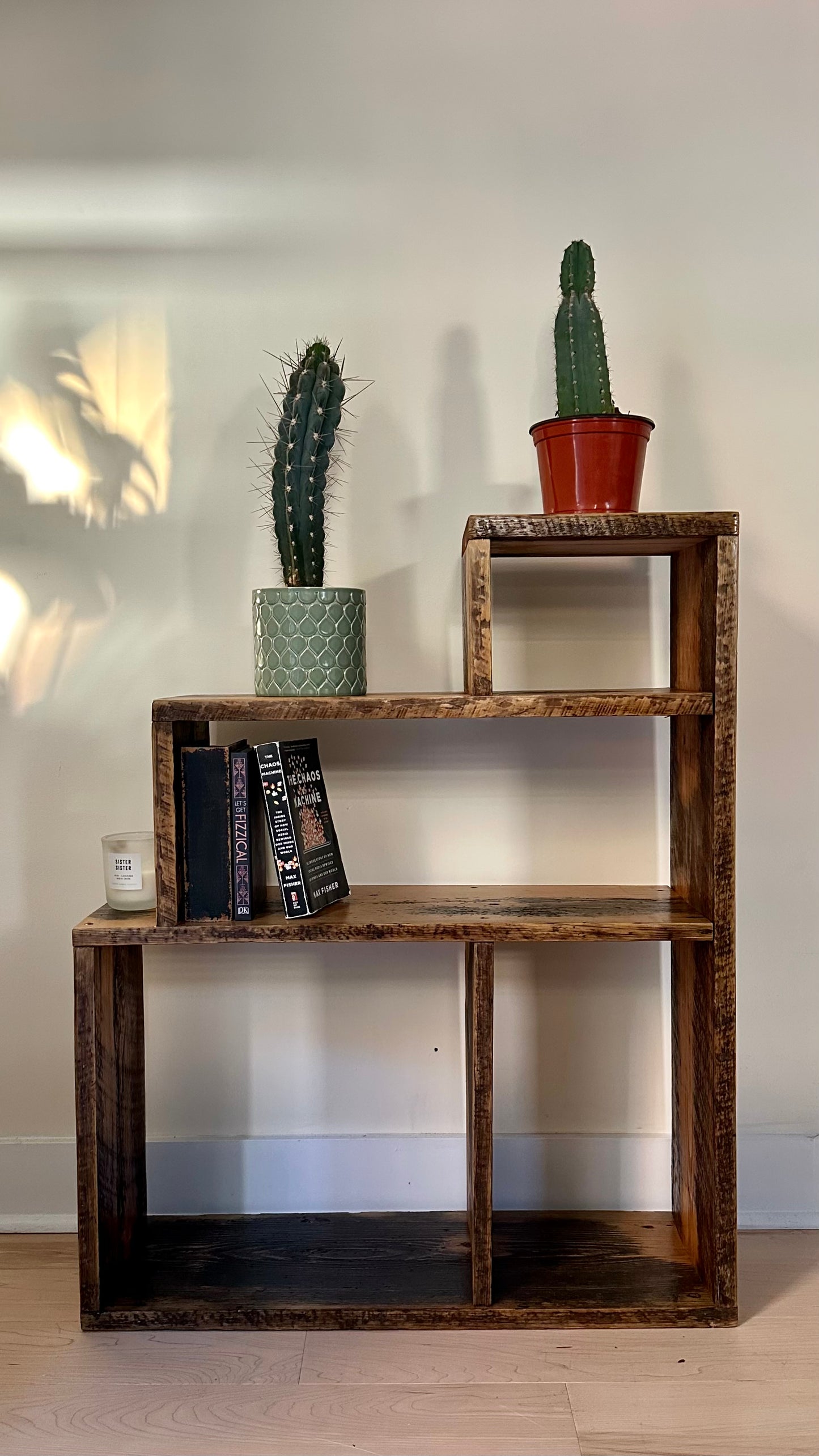 Rustic Reclaimed Wood Plant Stand / Bookcase