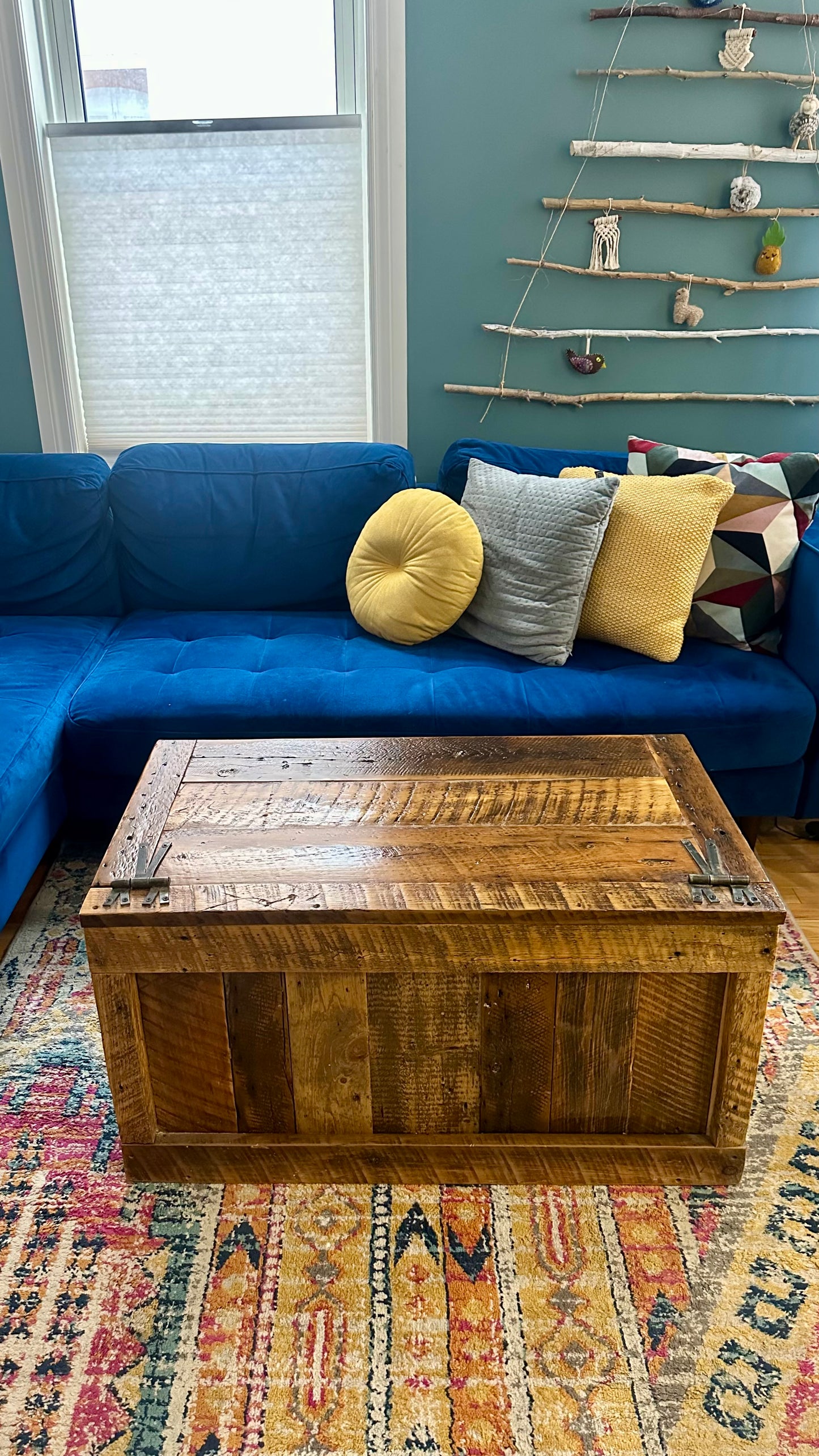 3’ L Rustic Mixed Reclaimed Wood Coffee Table / Storage Chest