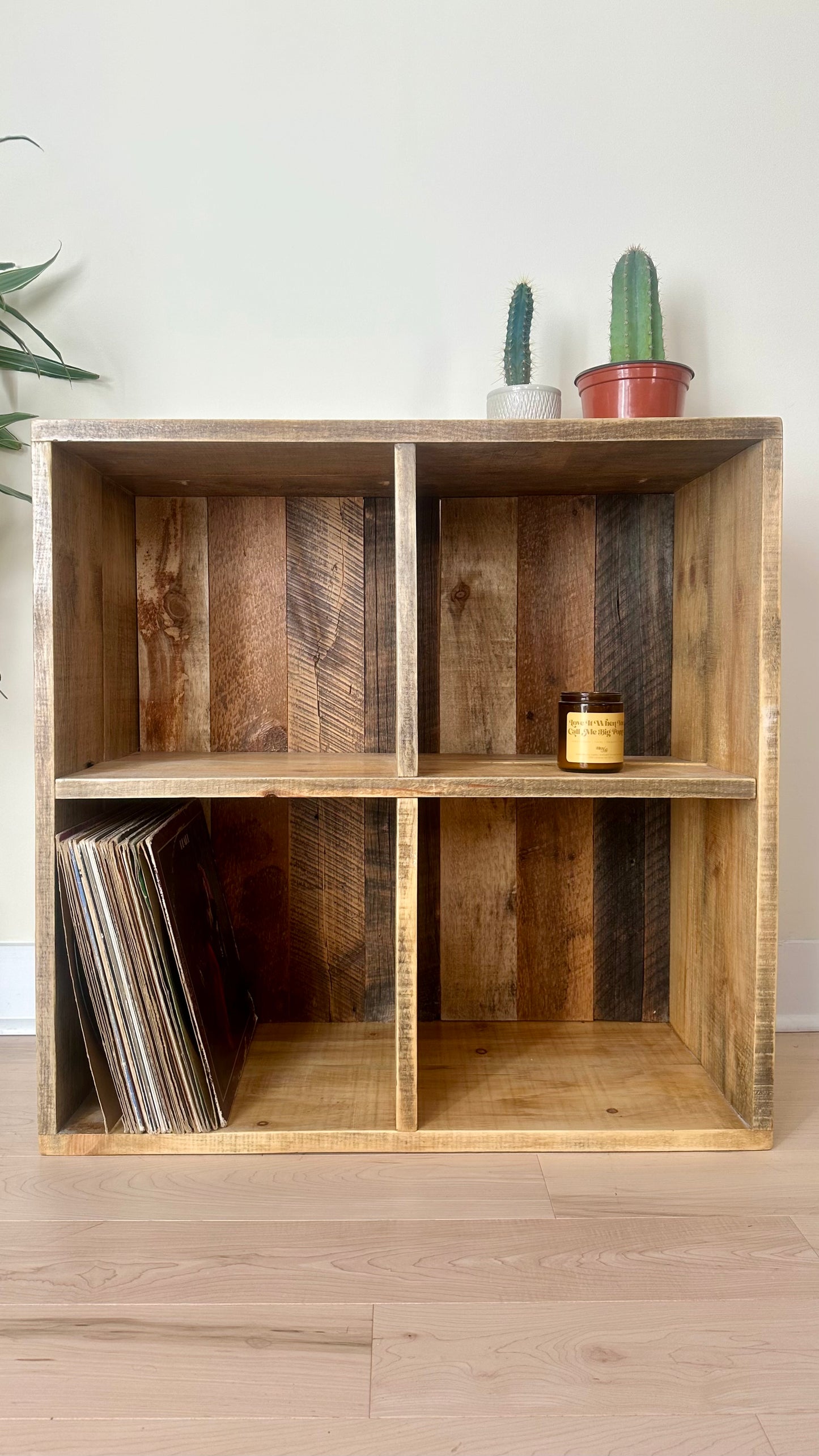 30” L Rustic Wood Cube Table