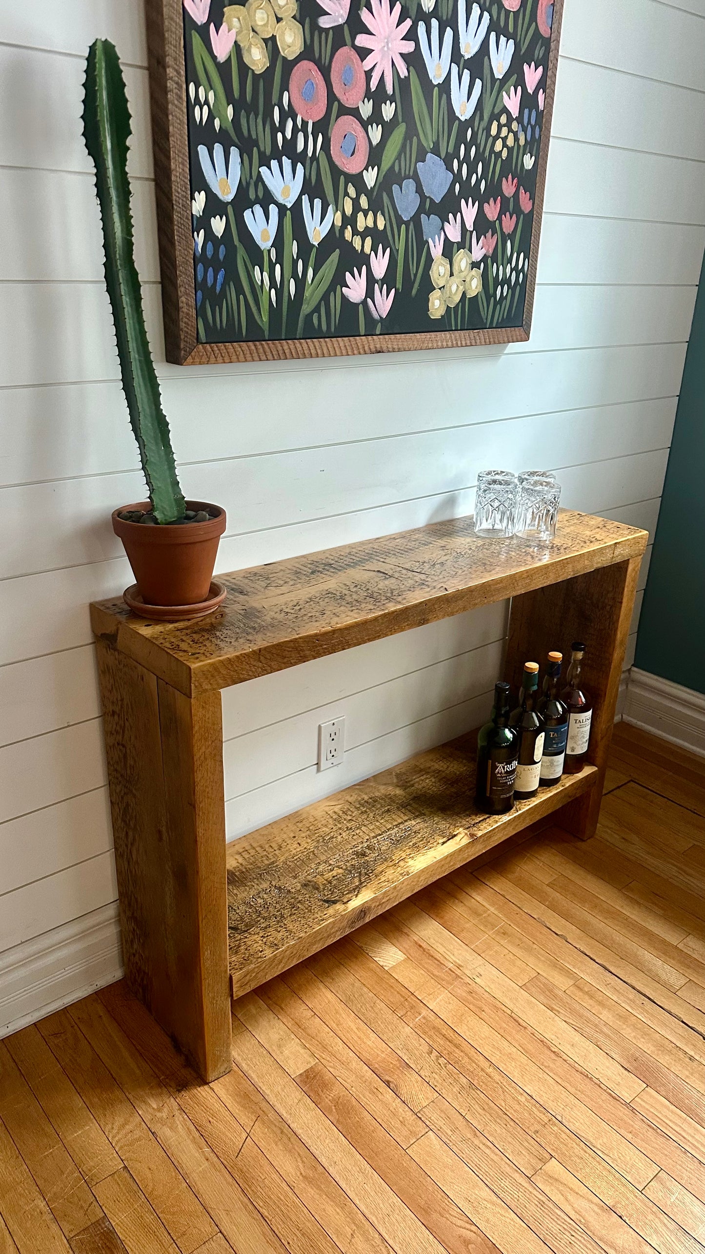 3 1/2’ Rustic Wood Minimalist Console Table
