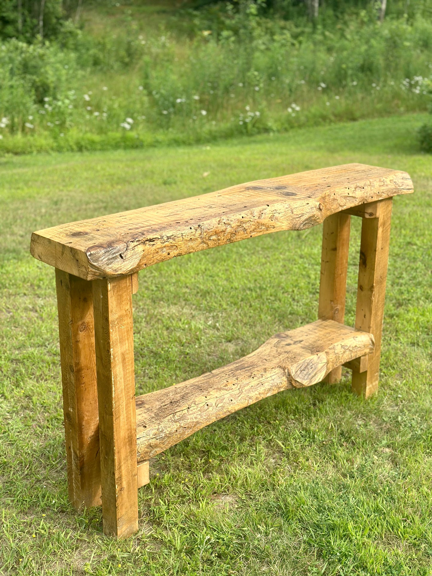 4’ Rustic Live Edge Wood Bar / Console Table