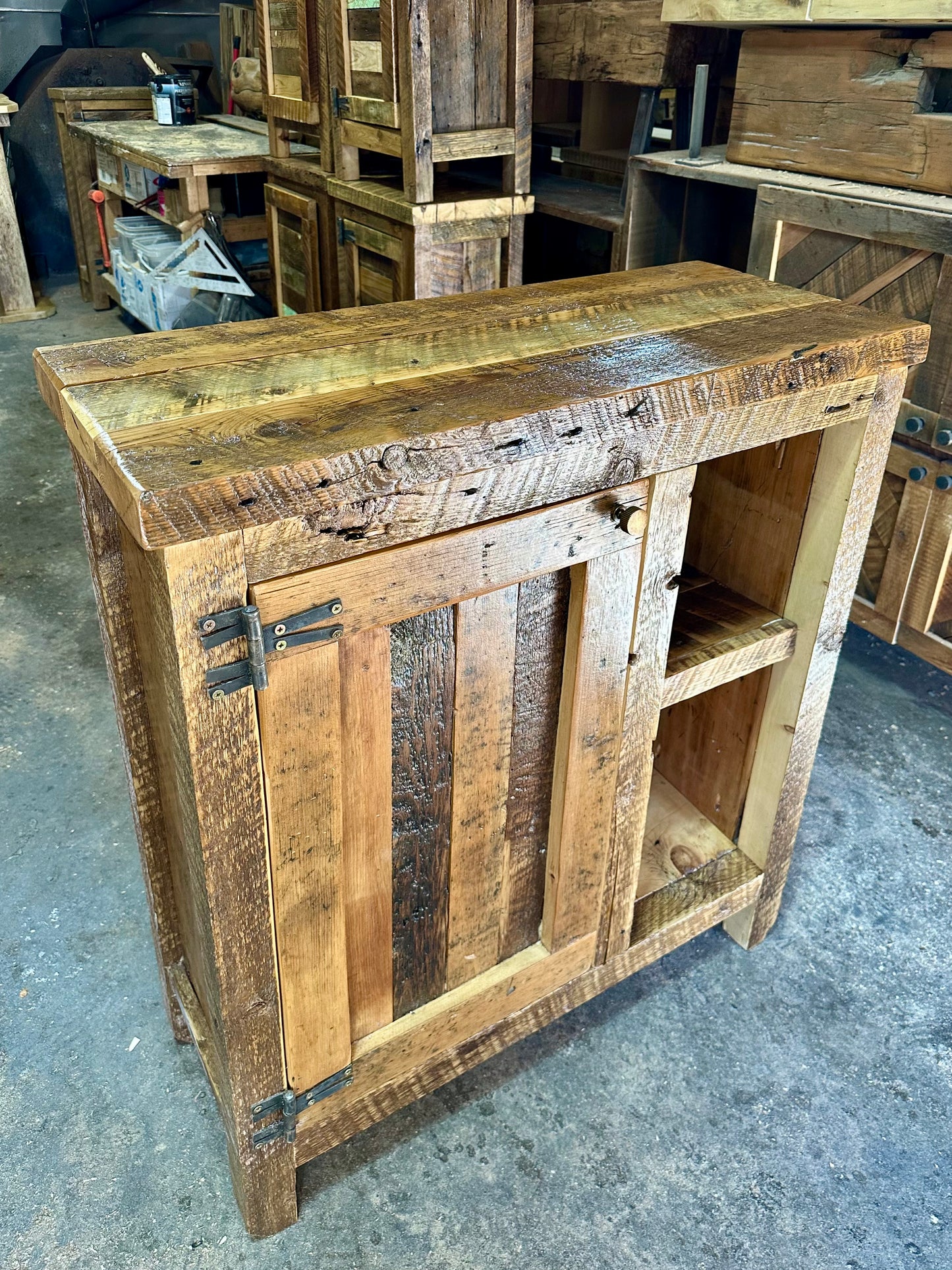 3’ L Rustic Reclaimed Wood Cabinet