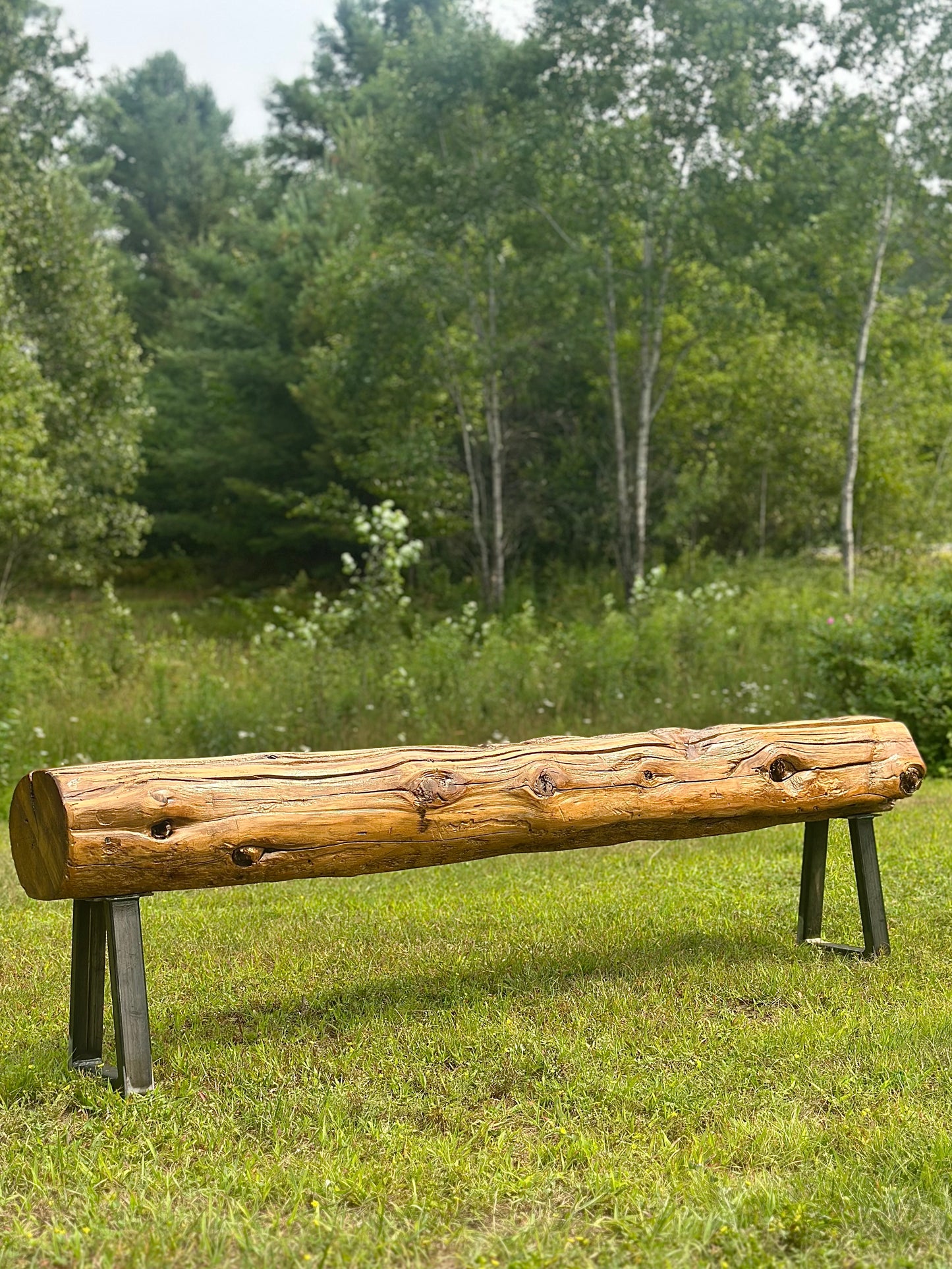 6’ L Rustic Reclaimed Cedar Wood Beam Bench