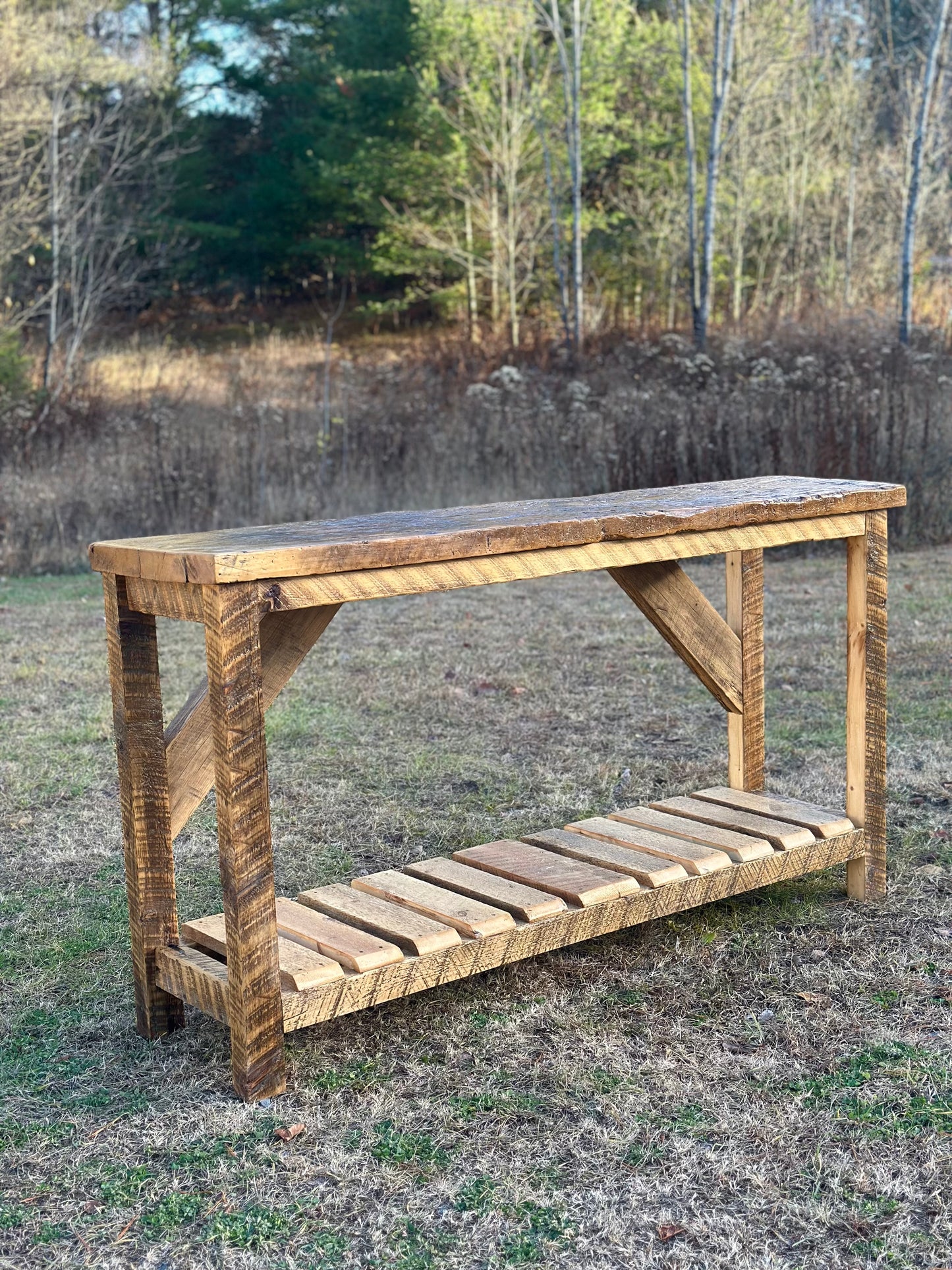 5 1/2’ L Rustic Reclaimed Wood Console / Bar Table