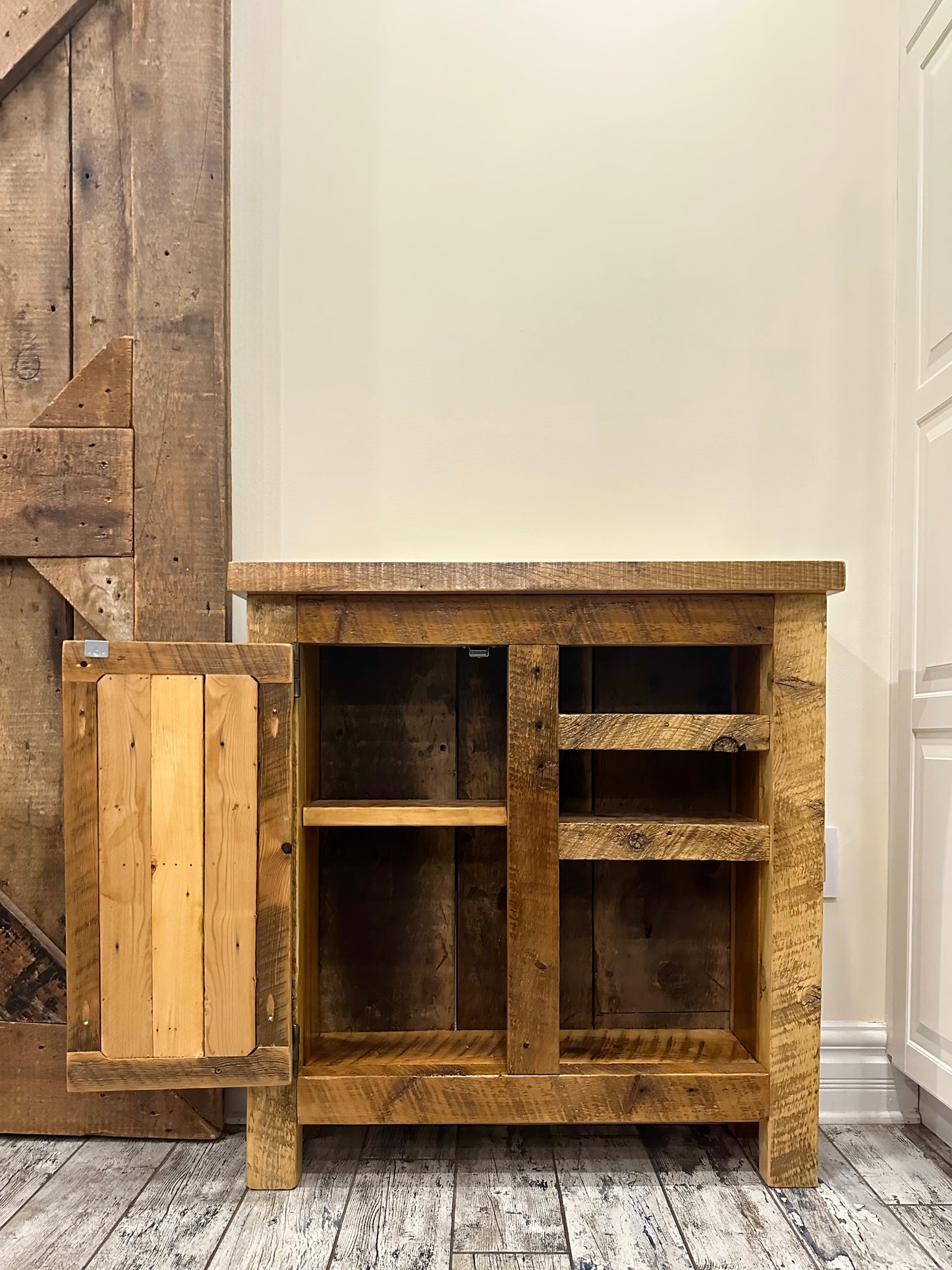 3’ L Rustic Reclaimed Wood Cabinet