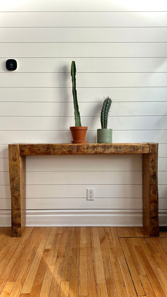 4 1/2’ Rustic Reclaimed Wood Console Table
