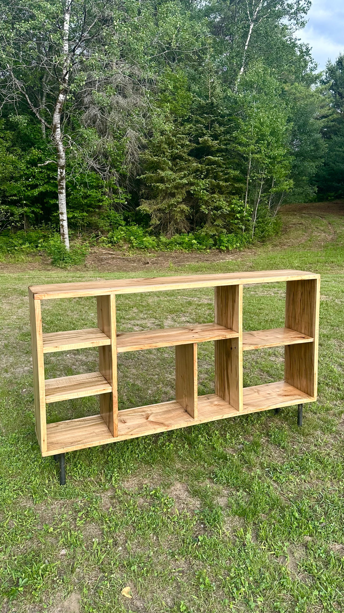 4.5' L Rustic Maple Wood Console Table