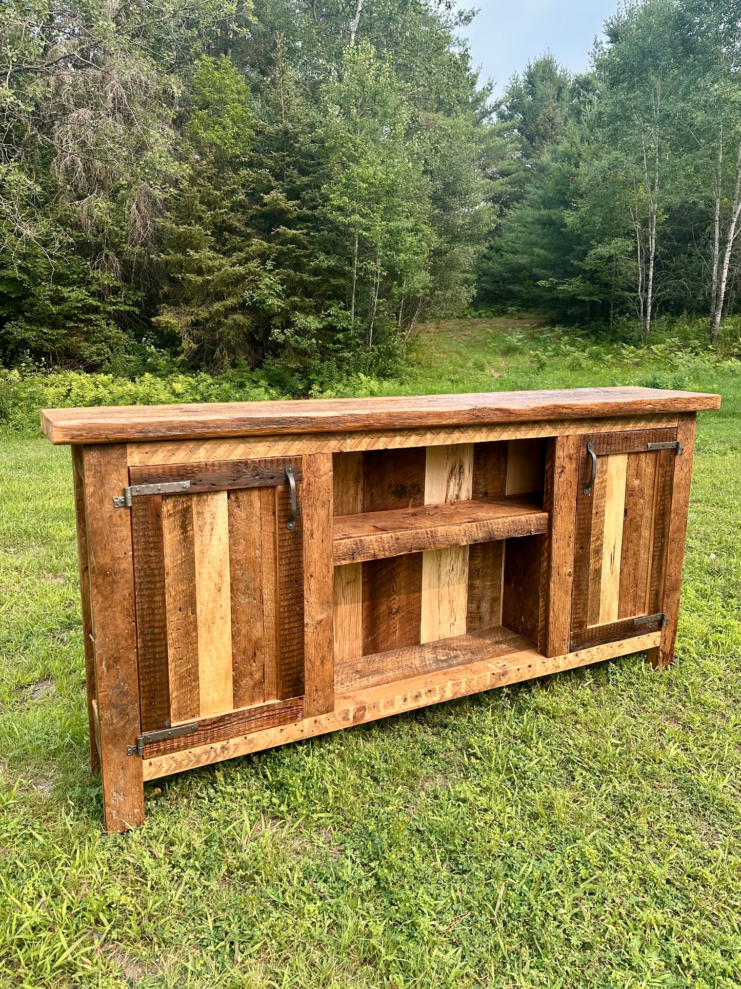 6' Rustic Reclaimed Wood + Steel Cabinet / Sideboard