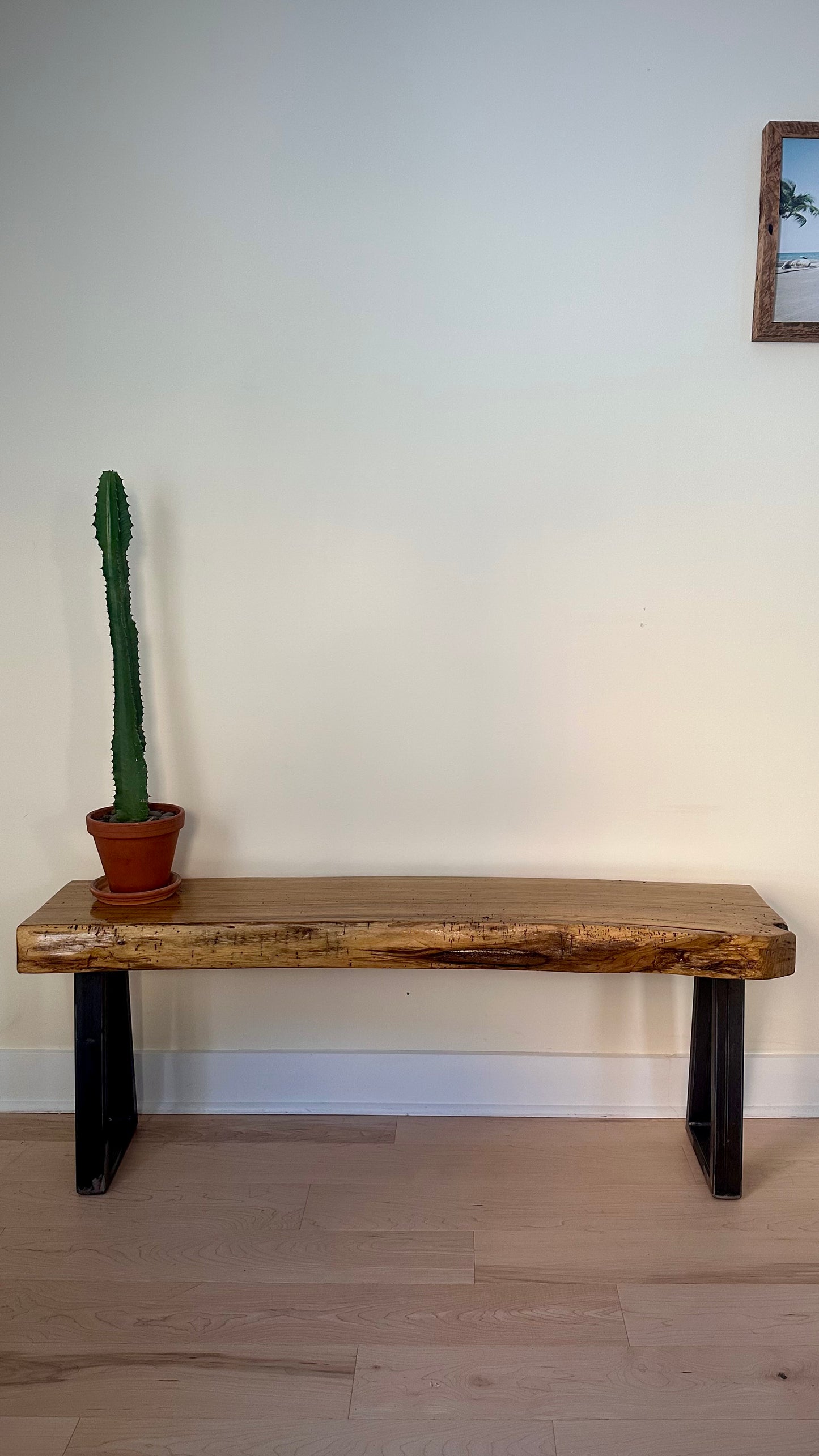 4’ Rustic Live Edge Butternut Bench