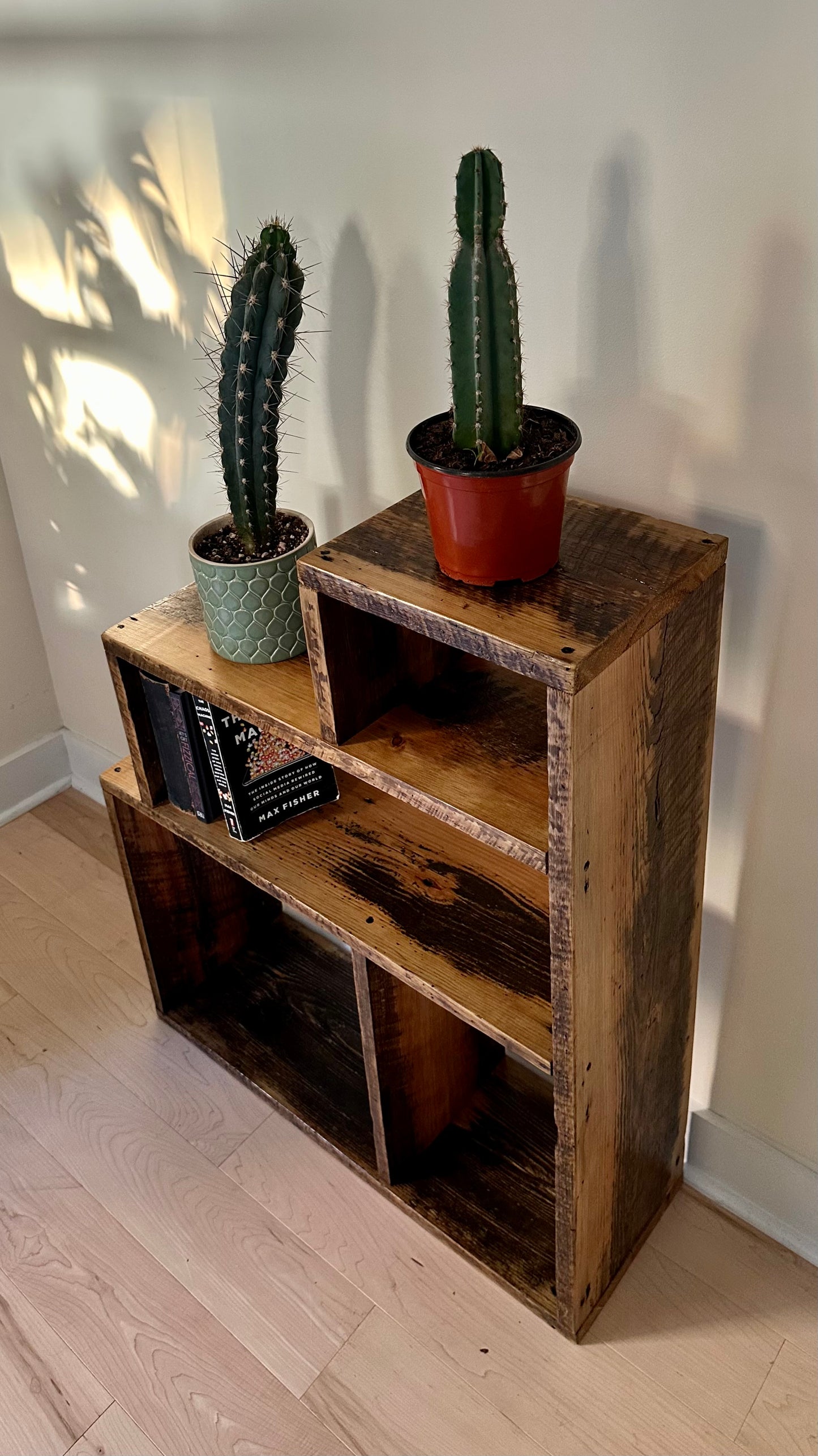 Rustic Reclaimed Wood Plant Stand / Bookcase