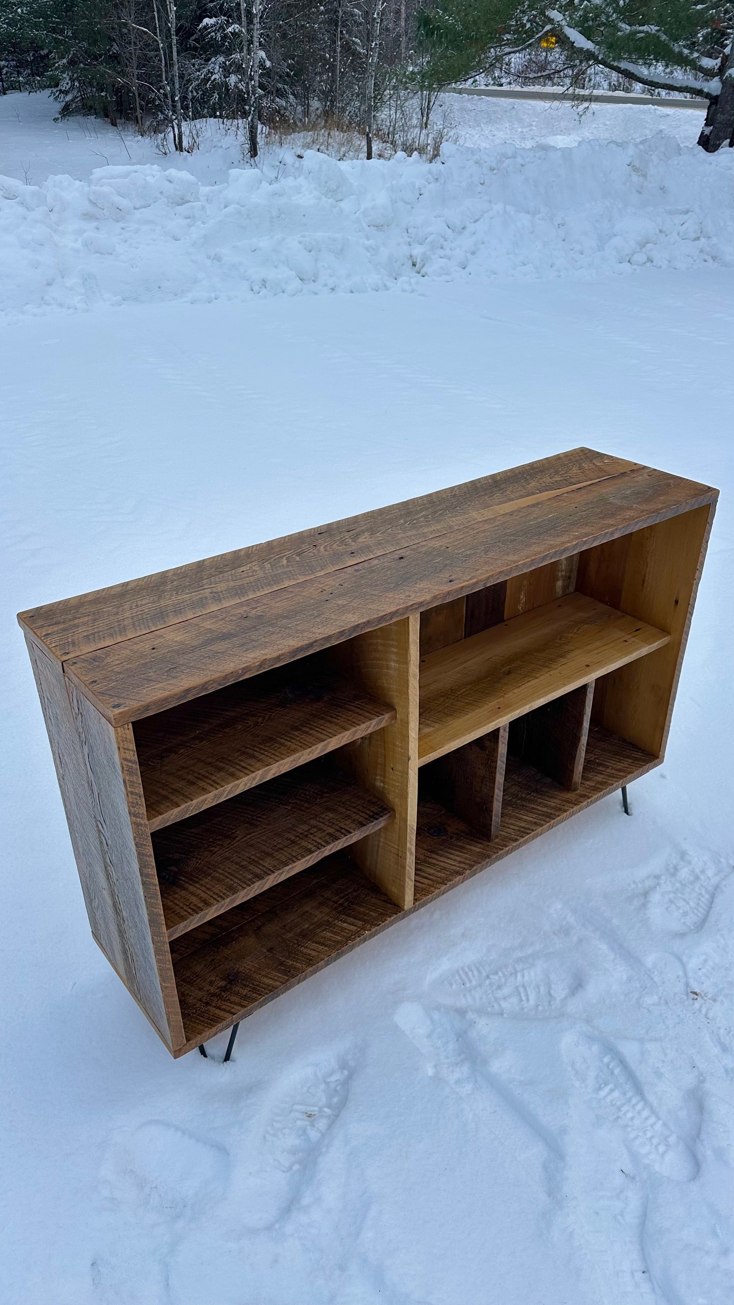 4 1/2’ Rustic Reclaimed Wood Console / Bar Table