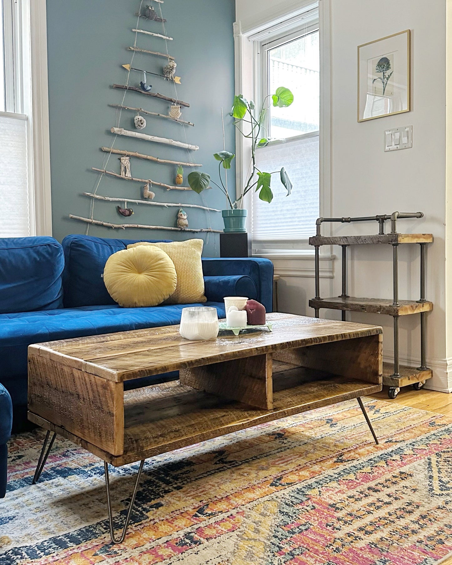 Retro Inspired / MCM Rustic Wood Coffee Table