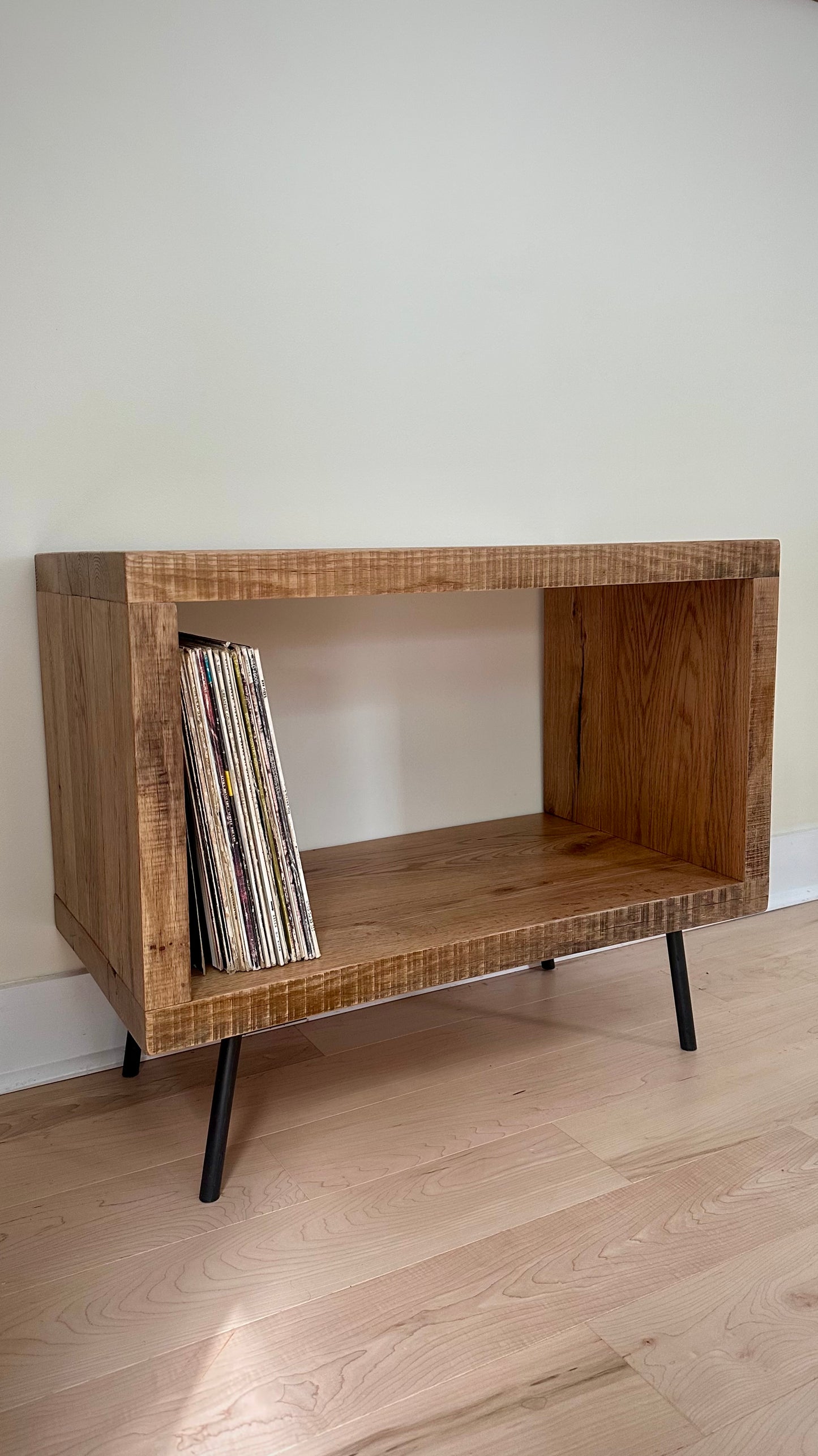 Rustic Reclaimed Oak Wood Side Table / Stand