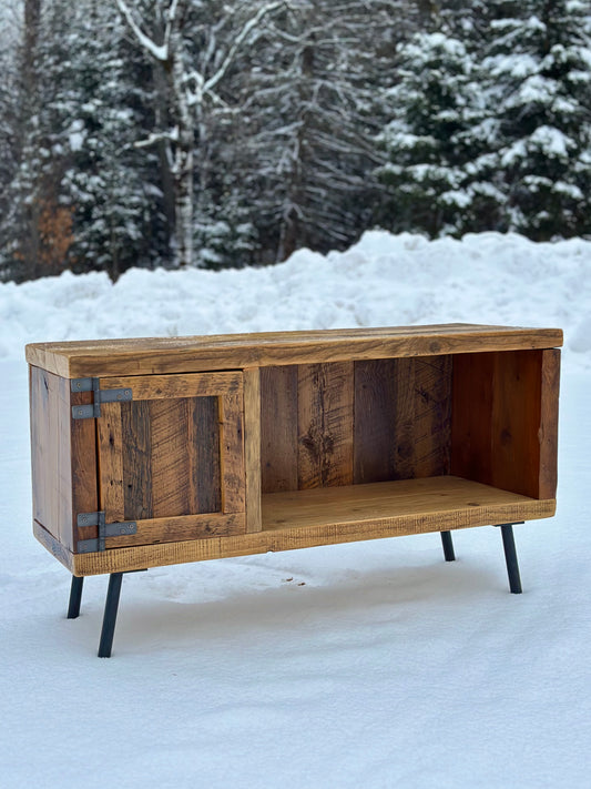 3 1/2’ L Rustic Reclaimed Wood Media Stand