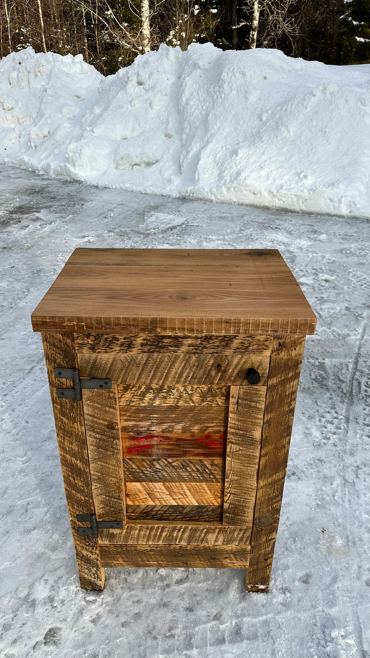 Compact Rustic Wood Cabinet