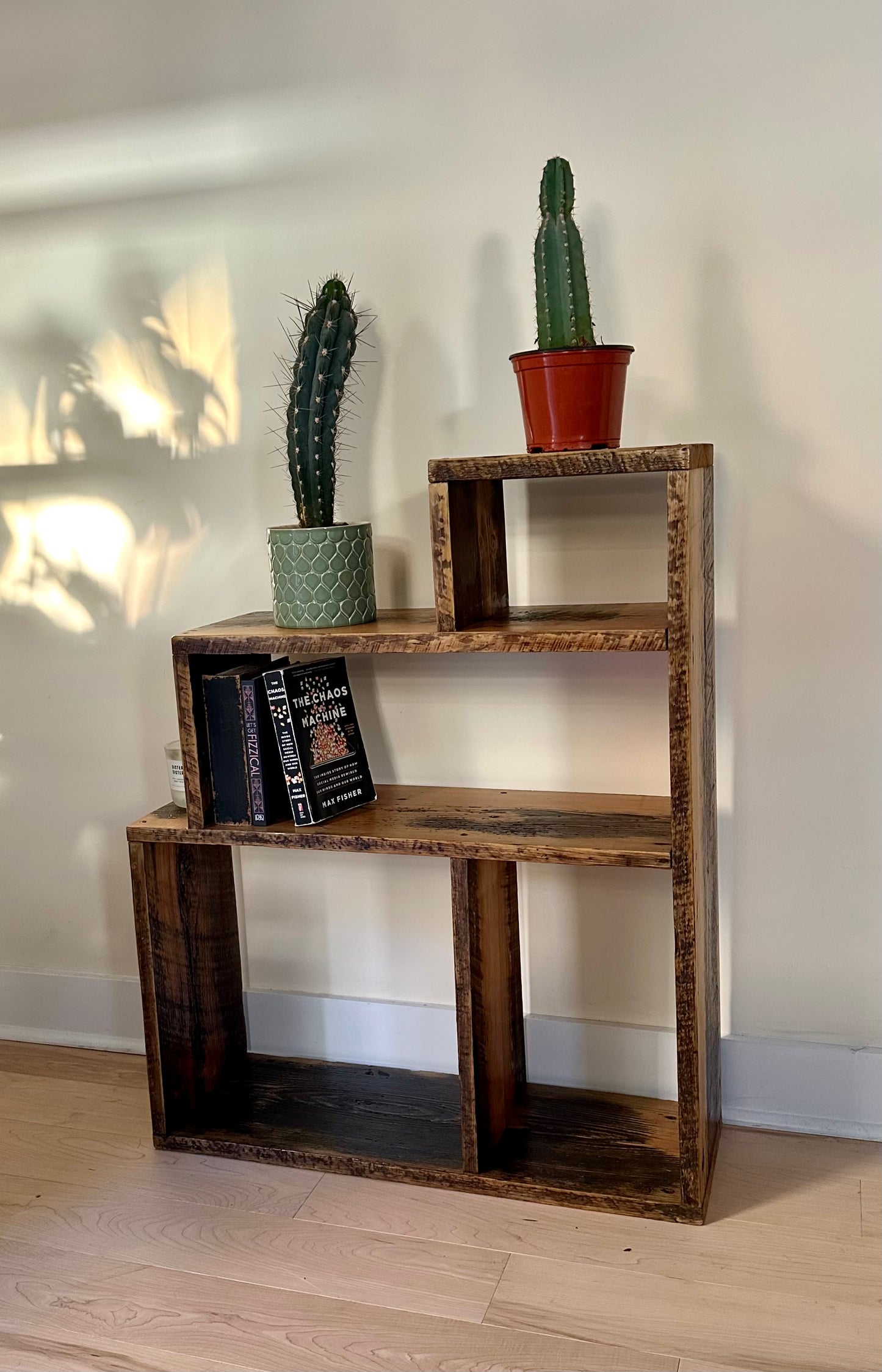 Rustic Reclaimed Wood Plant Stand / Bookcase