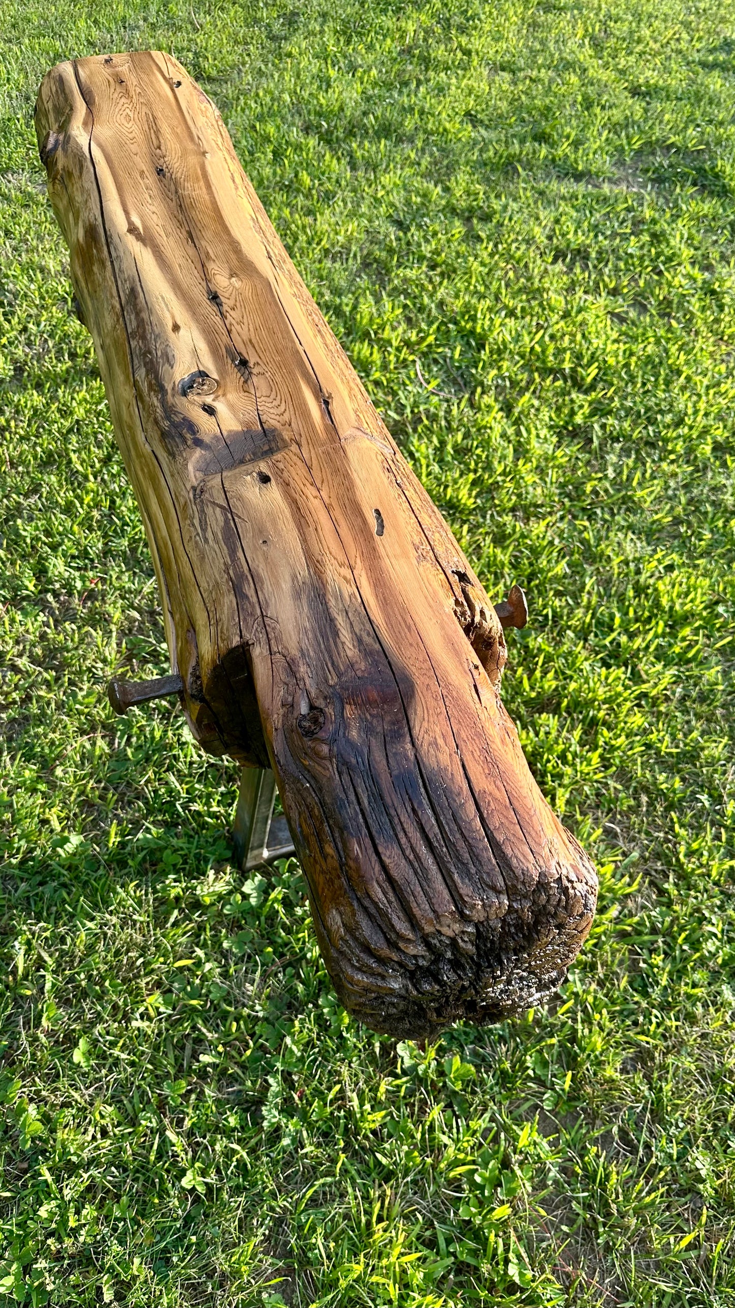 5’ L Rustic Reclaimed Cedar Wood Beam Bench