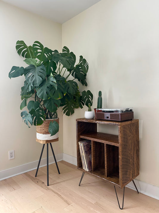 Rustic Reclaimed Wood Record / Vinyl / Media Table