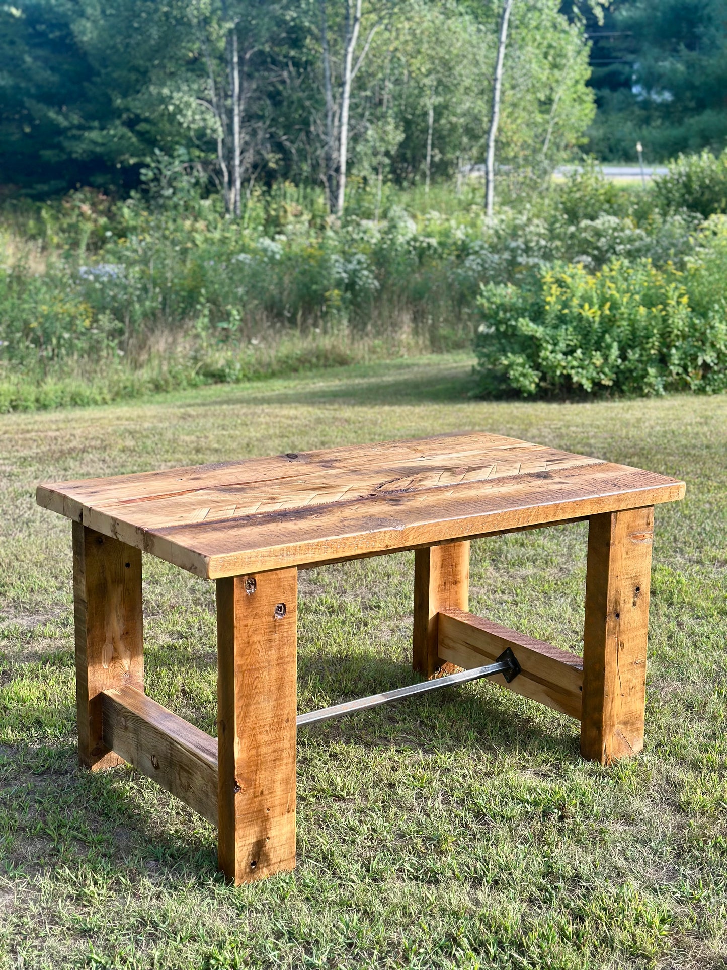 5’ L Rustic Reclaimed Wood Dining Table
