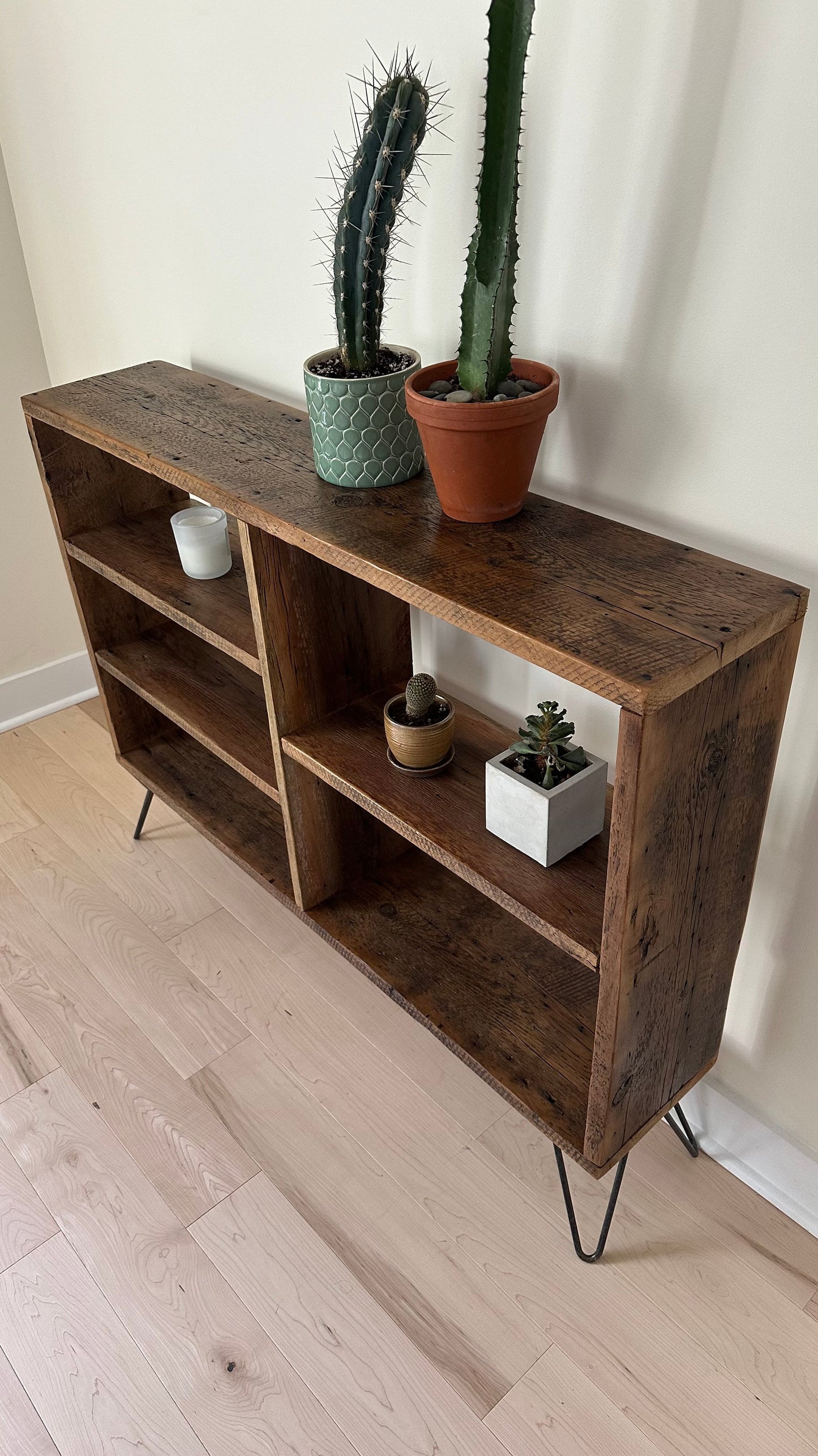 4’ Rustic Wood Minimalist Console Table
