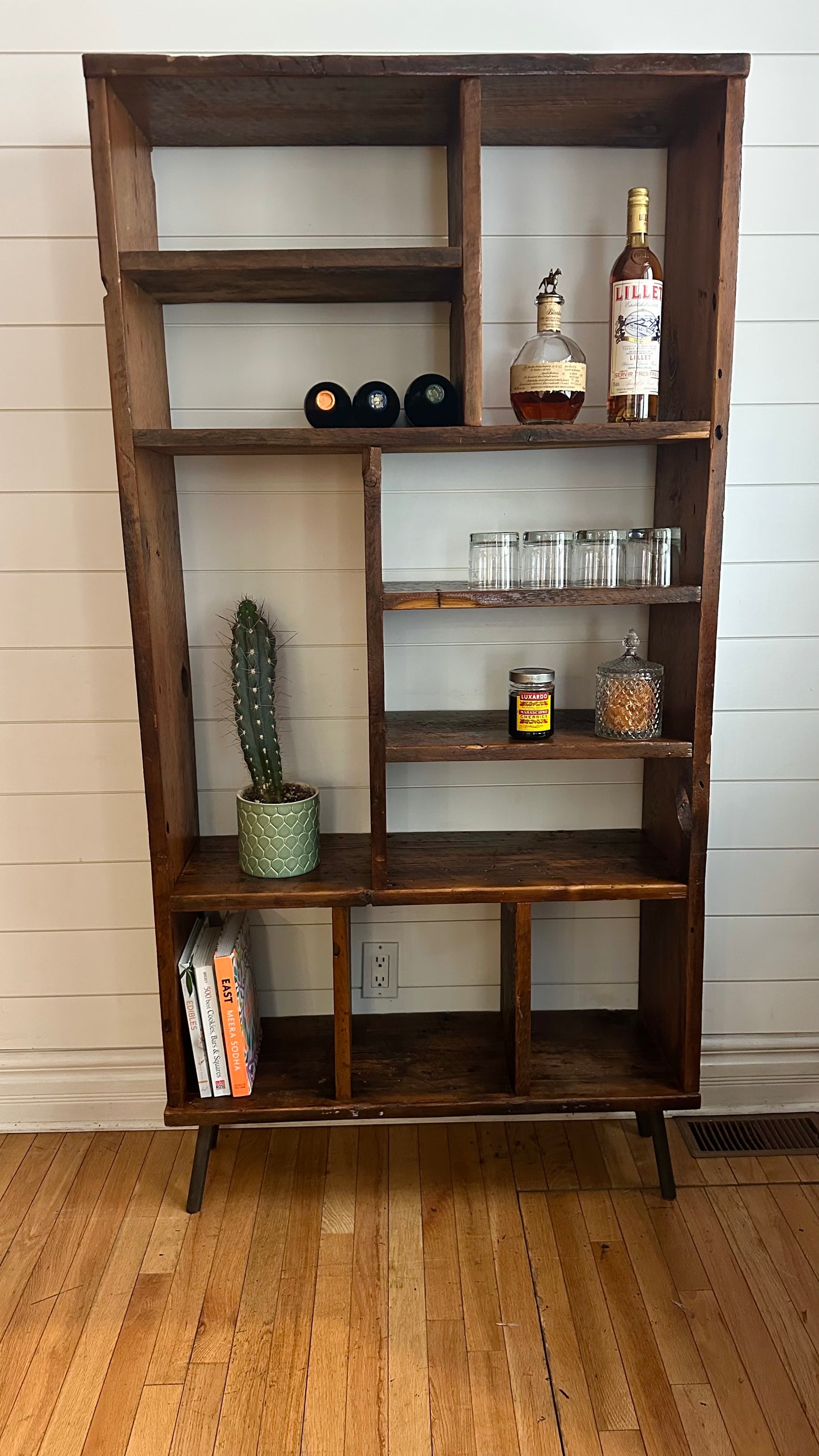 6’ H Rustic Reclaimed Wood Bookcase / Shelf