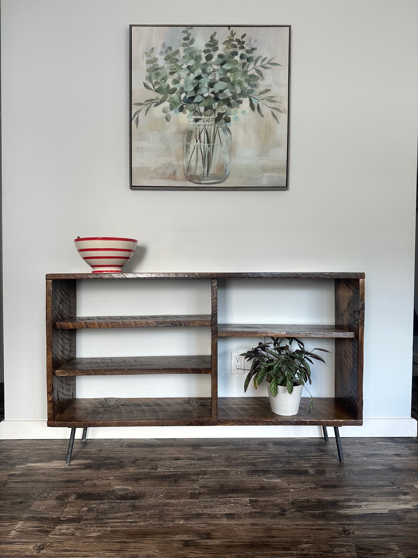 4 1/2’ L Rustic Reclaimed Wood Console / Media Table
