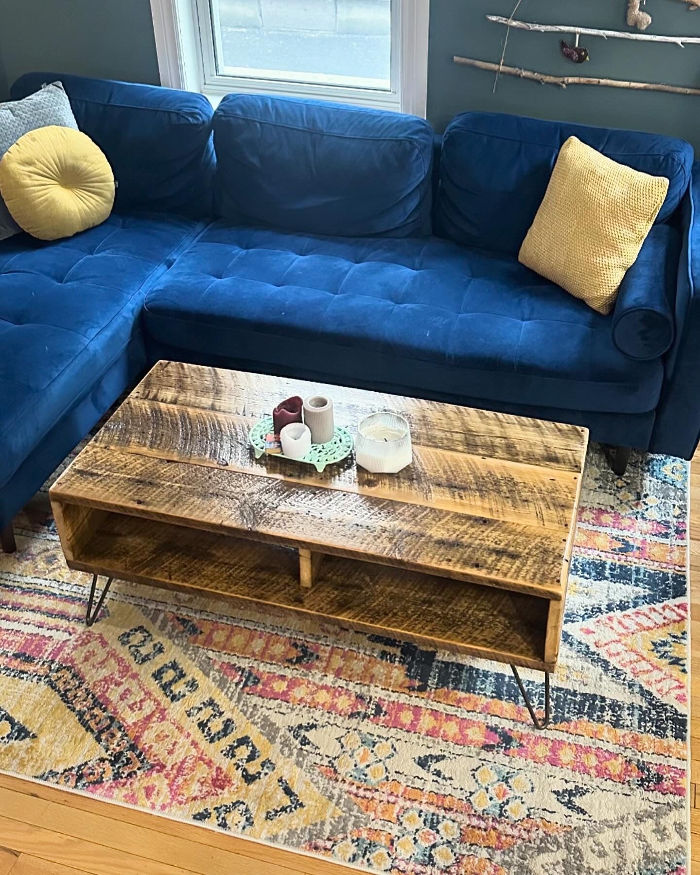Retro Inspired / MCM Rustic Wood Coffee Table