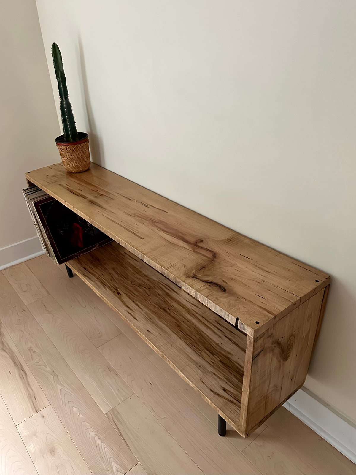 4.5' Rustic Wood Low Profile Media Stand