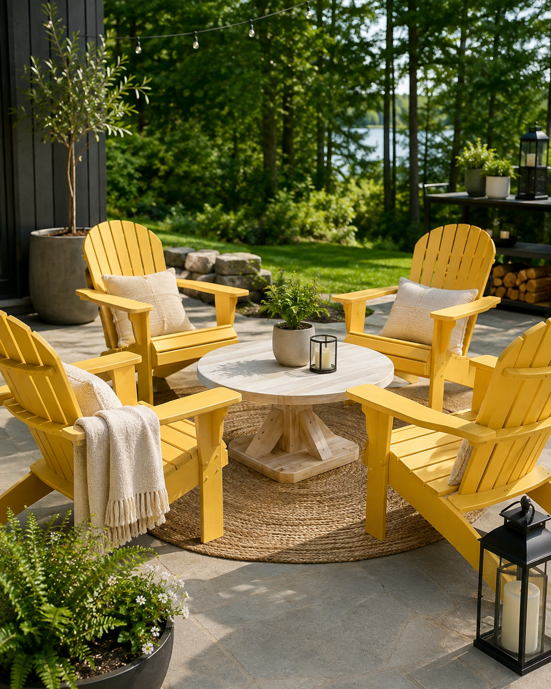 3' D Rustic Cedar Wood Outdoor / Indoor Table