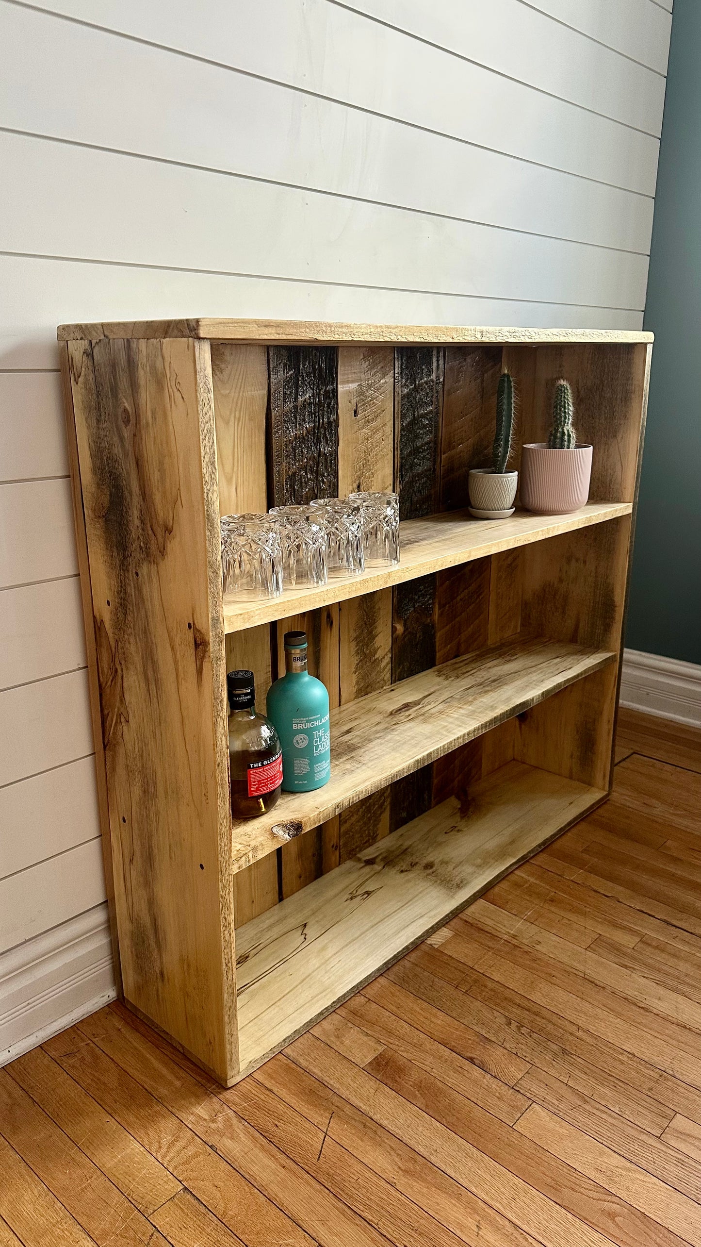 4’ L Rustic Reclaimed Wood Bookcase